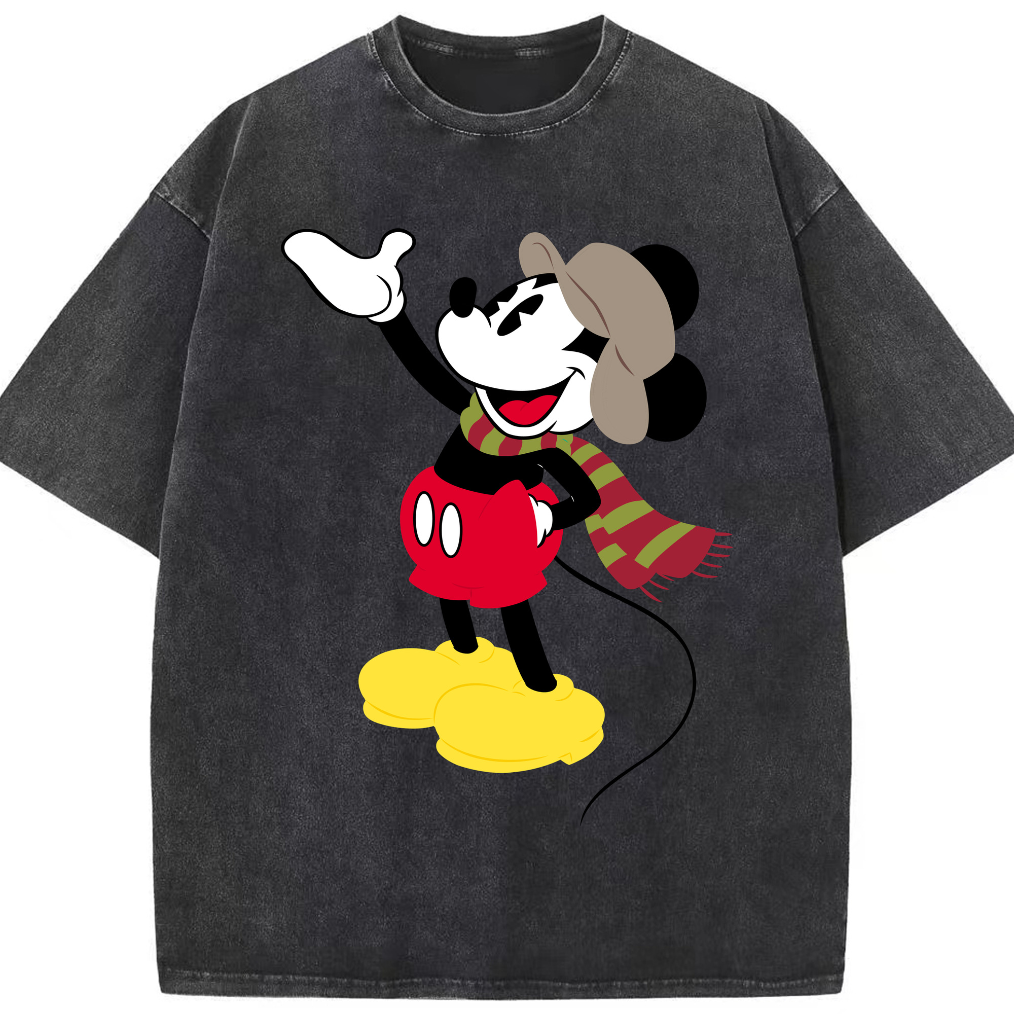（画像用） ミッキーマウス Mickey Mouse 綿100% ヴィンテージ風 半袖Tシャツ（フロントプリント）