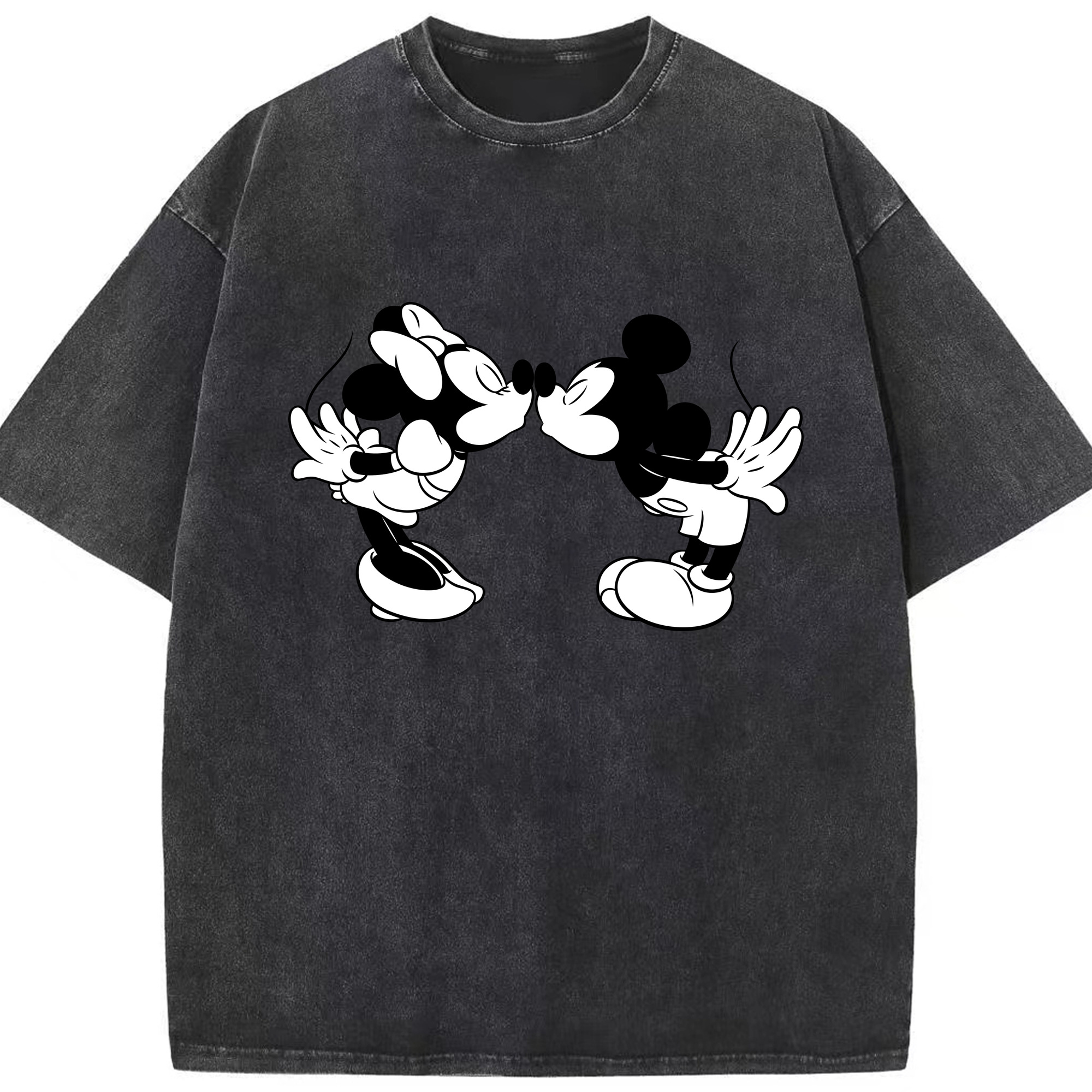 （画像用） ミッキーマウス Mickey Mouse 綿100% ヴィンテージ風 半袖Tシャツ（フロントプリント）