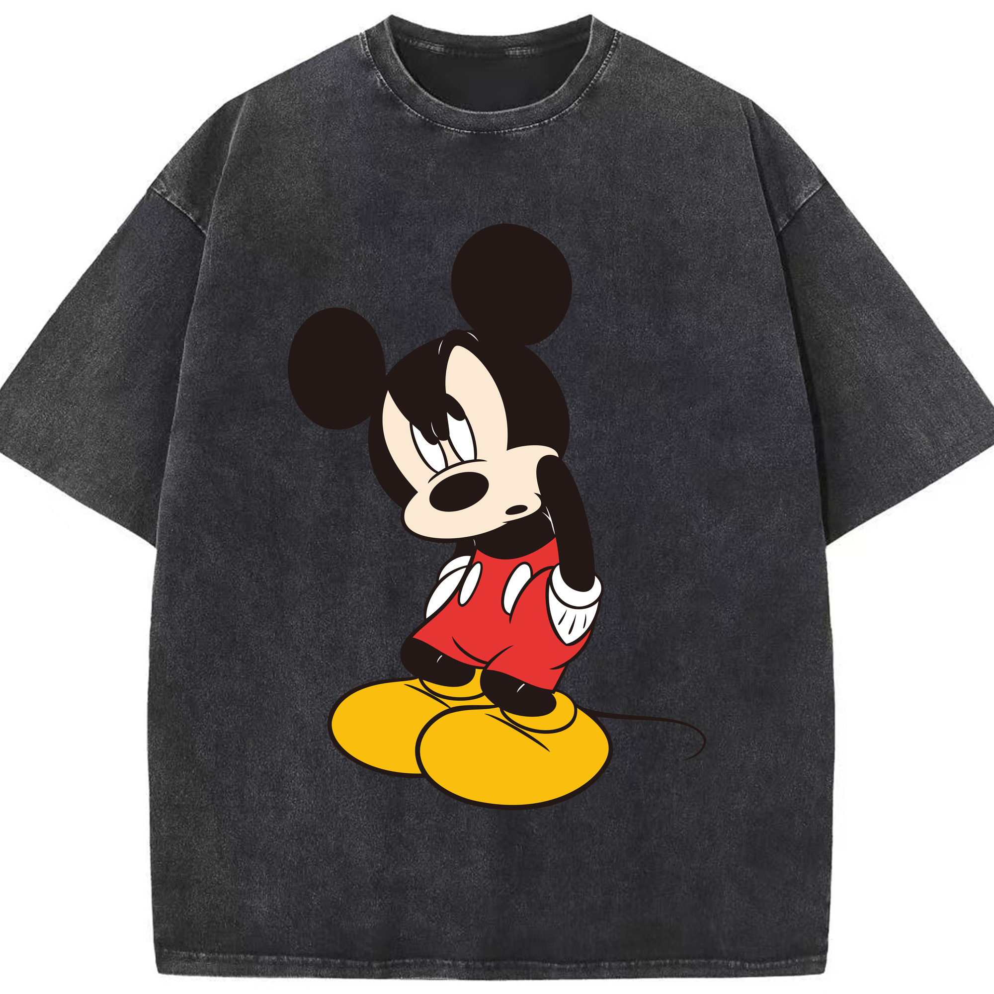 （画像用） ミッキーマウス Mickey Mouse 綿100% ヴィンテージ風 半袖Tシャツ（フロントプリント）