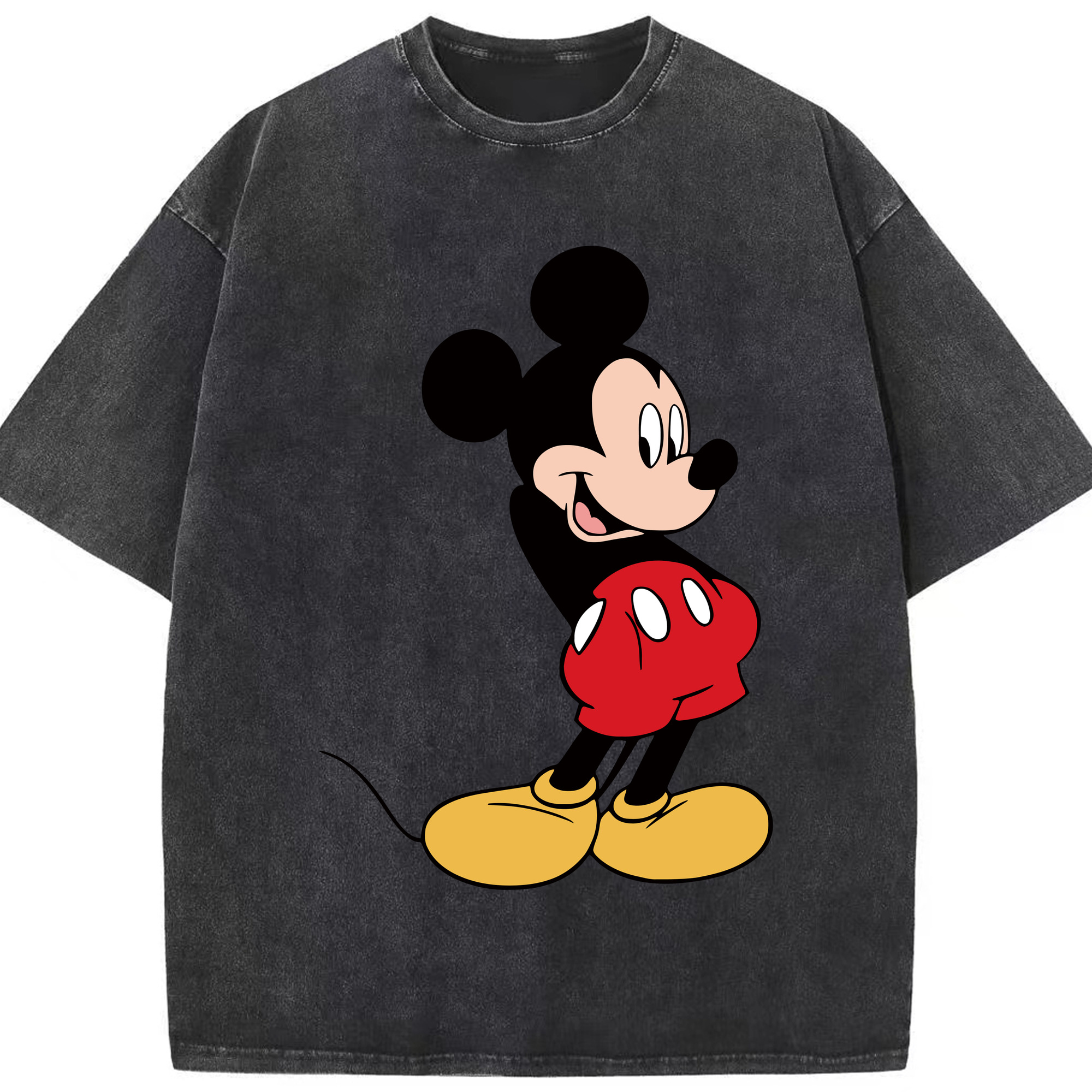 （画像用） ミッキーマウス Mickey Mouse 綿100% ヴィンテージ風 半袖Tシャツ（フロントプリント）
