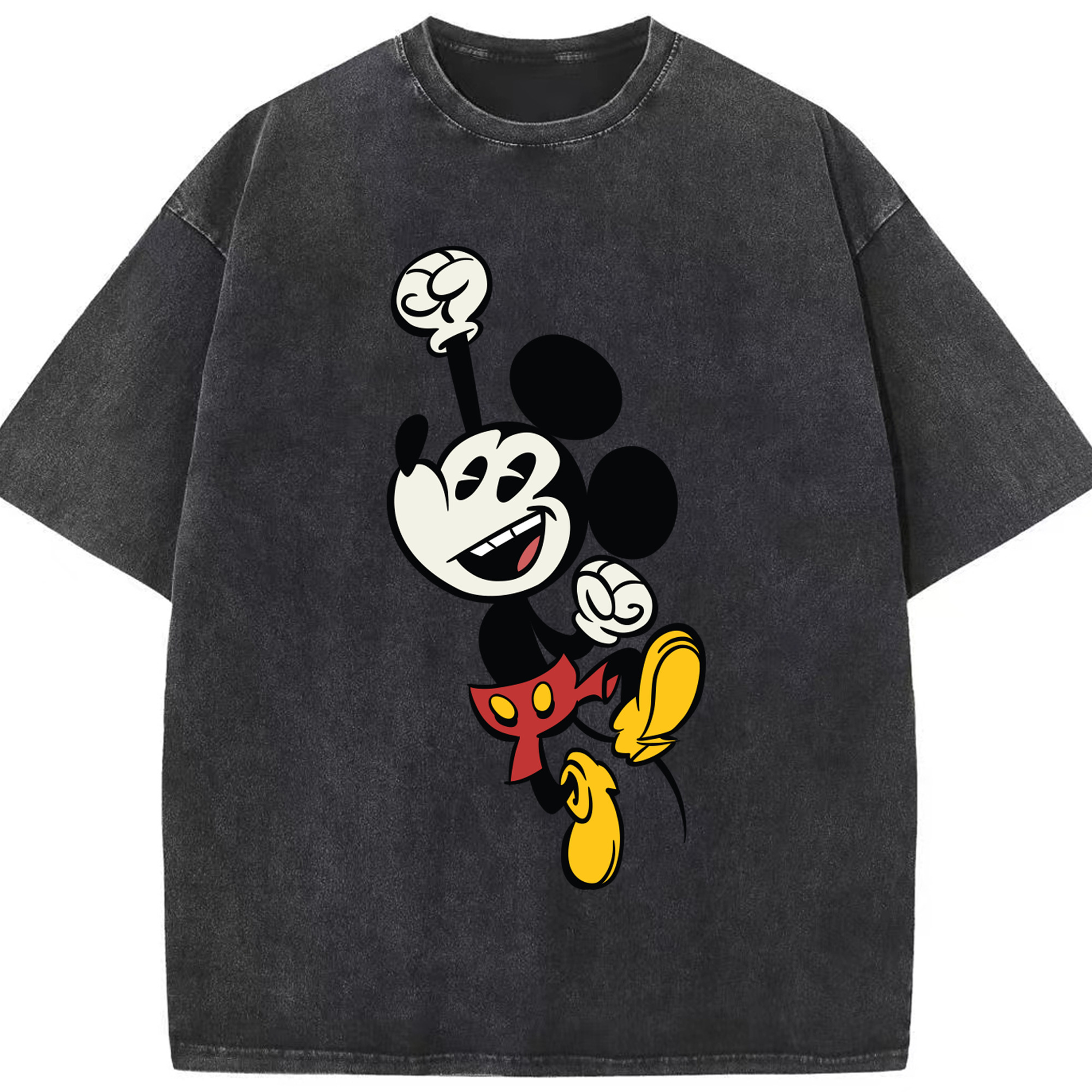 （画像用） ミッキーマウス Mickey Mouse 綿100% ヴィンテージ風 半袖Tシャツ（フロントプリント）