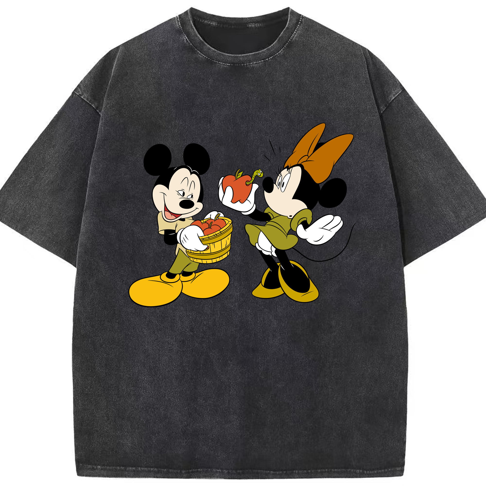 （画像用） ミッキーマウス Mickey Mouse 綿100% ヴィンテージ風 半袖Tシャツ（フロントプリント）