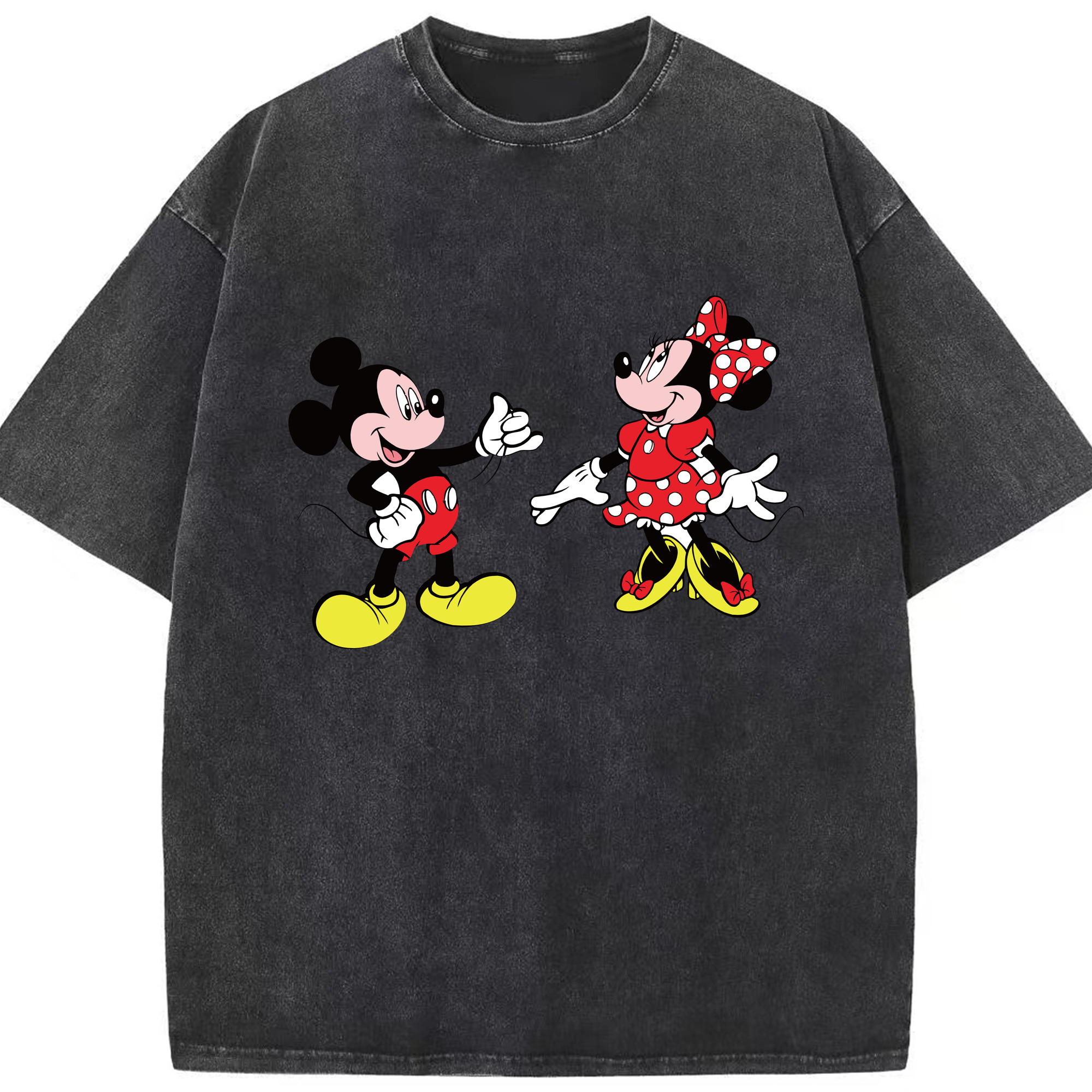 （画像用） ミッキーマウス Mickey Mouse 綿100% ヴィンテージ風 半袖Tシャツ（フロントプリント）