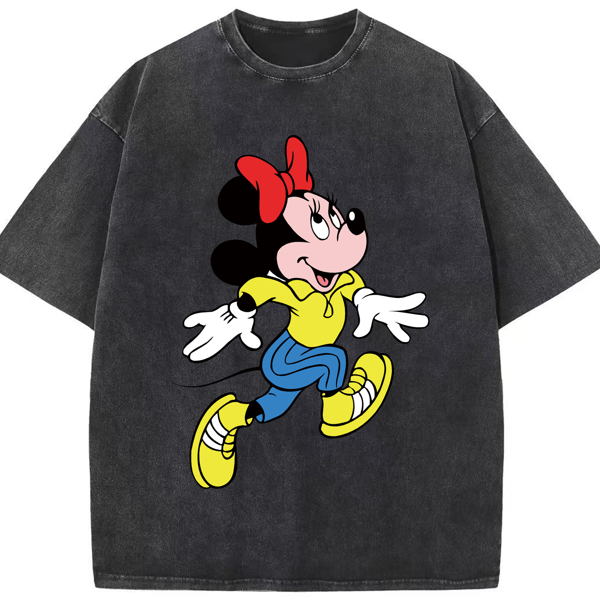 （画像用） ミッキーマウス Mickey Mouse 綿100% ヴィンテージ風 半袖Tシャツ（フロントプリント）