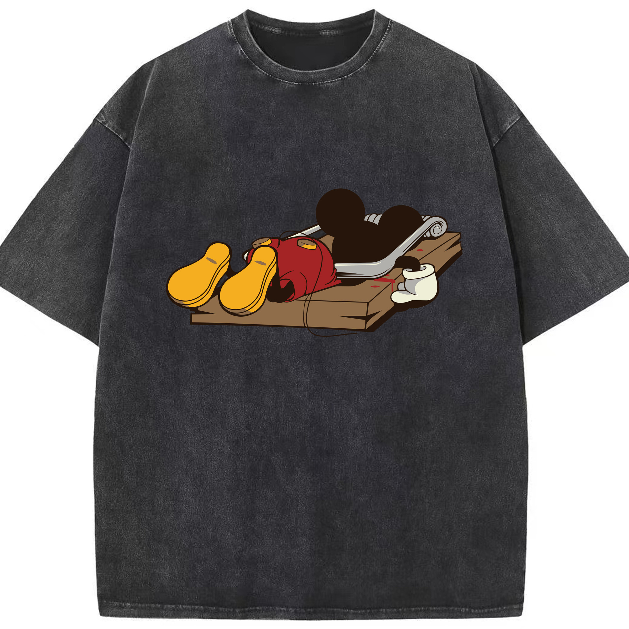 （画像用） ミッキーマウス Mickey Mouse 綿100% ヴィンテージ風 半袖Tシャツ（フロントプリント）