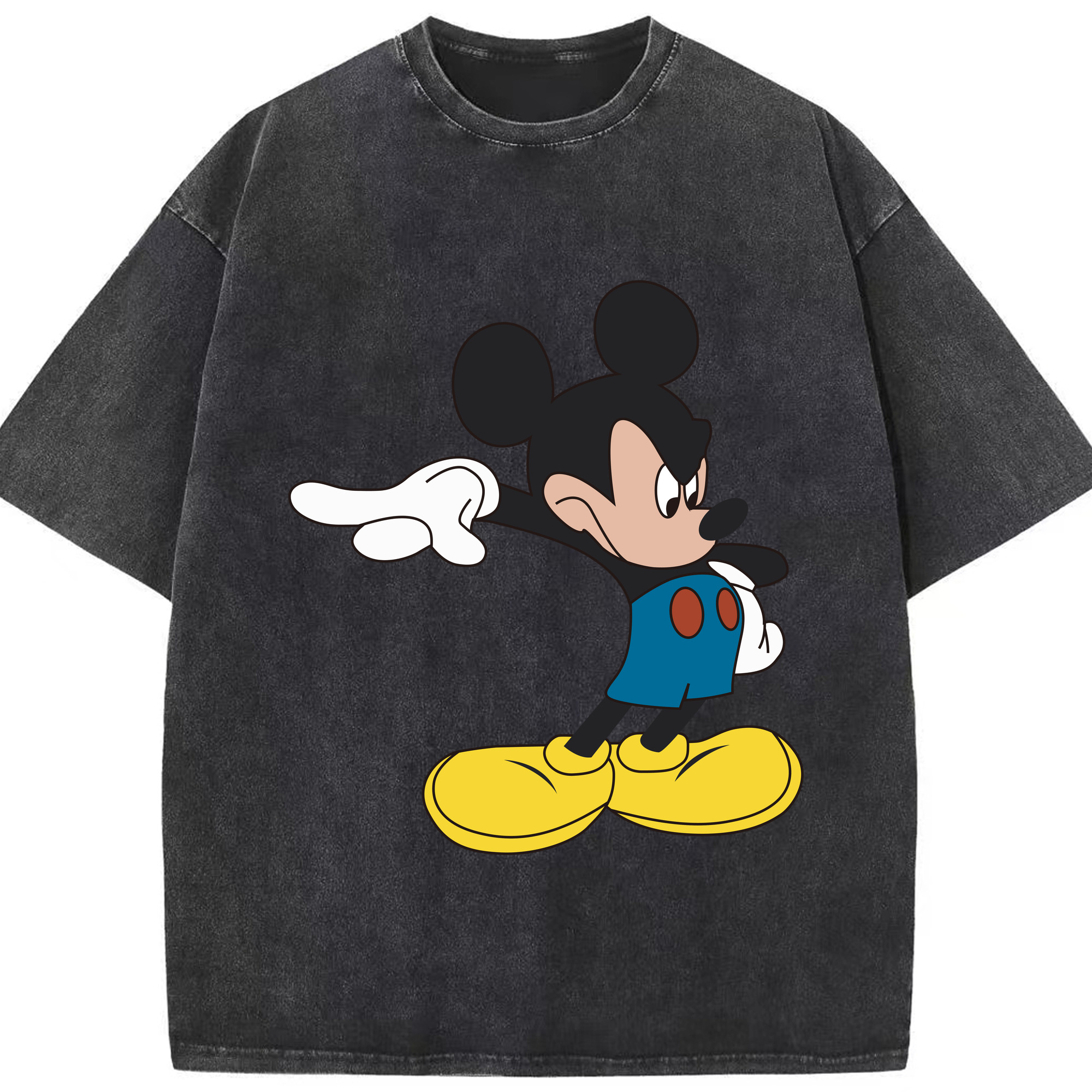 （画像用） ミッキーマウス Mickey Mouse 綿100% ヴィンテージ風 半袖Tシャツ（フロントプリント）