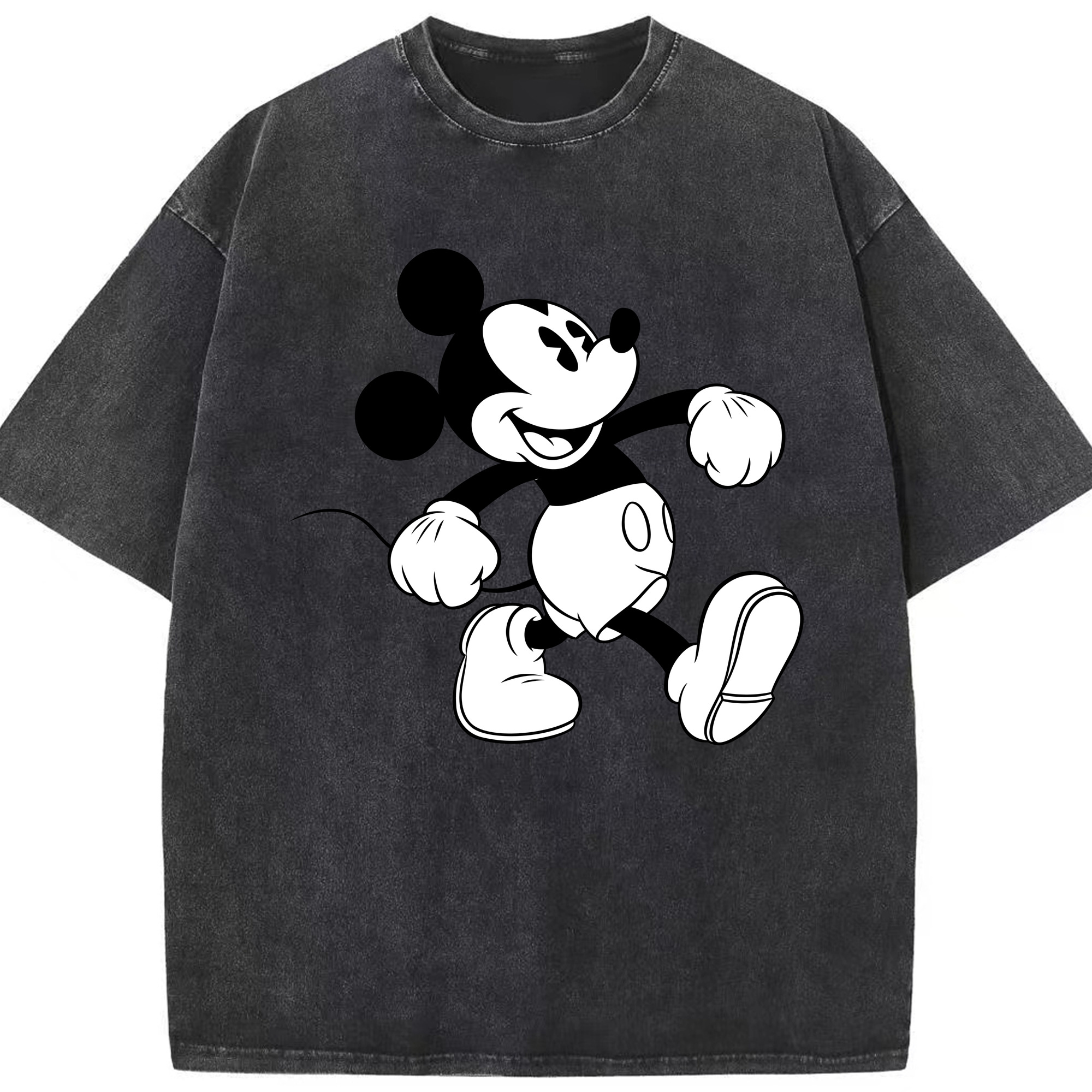 （画像用） ミッキーマウス Mickey Mouse 綿100% ヴィンテージ風 半袖Tシャツ（フロントプリント）