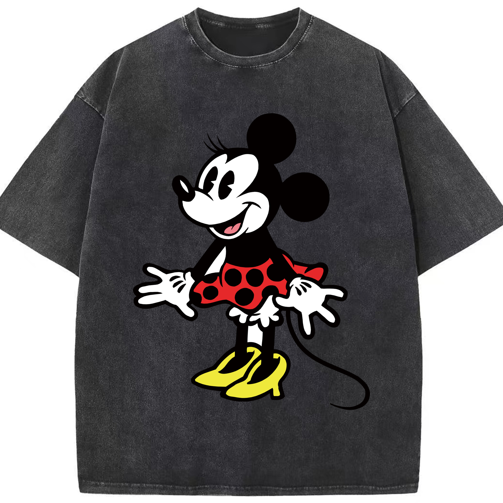 （画像用） ミッキーマウス Mickey Mouse 綿100% ヴィンテージ風 半袖Tシャツ（フロントプリント）