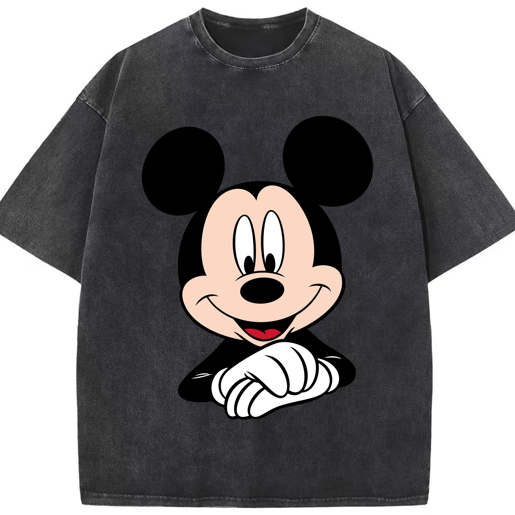 （画像用） ミッキーマウス Mickey Mouse 綿100% ヴィンテージ風 半袖Tシャツ（フロントプリント）
