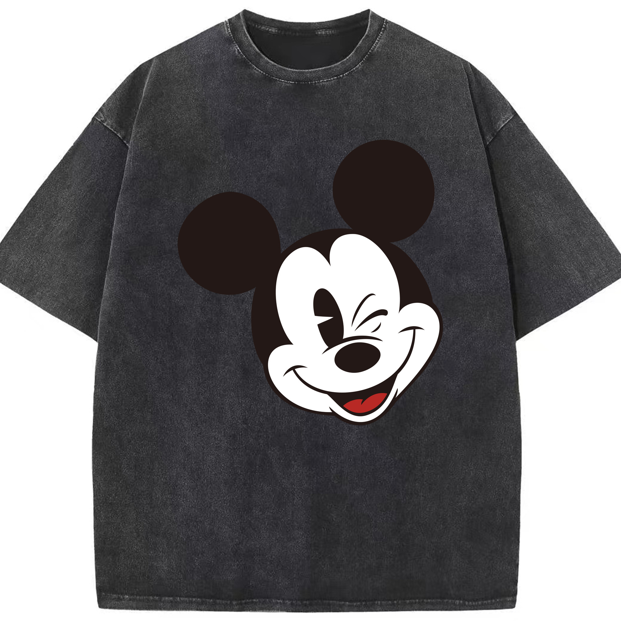 （画像用） ミッキーマウス Mickey Mouse 綿100% ヴィンテージ風 半袖Tシャツ（フロントプリント）