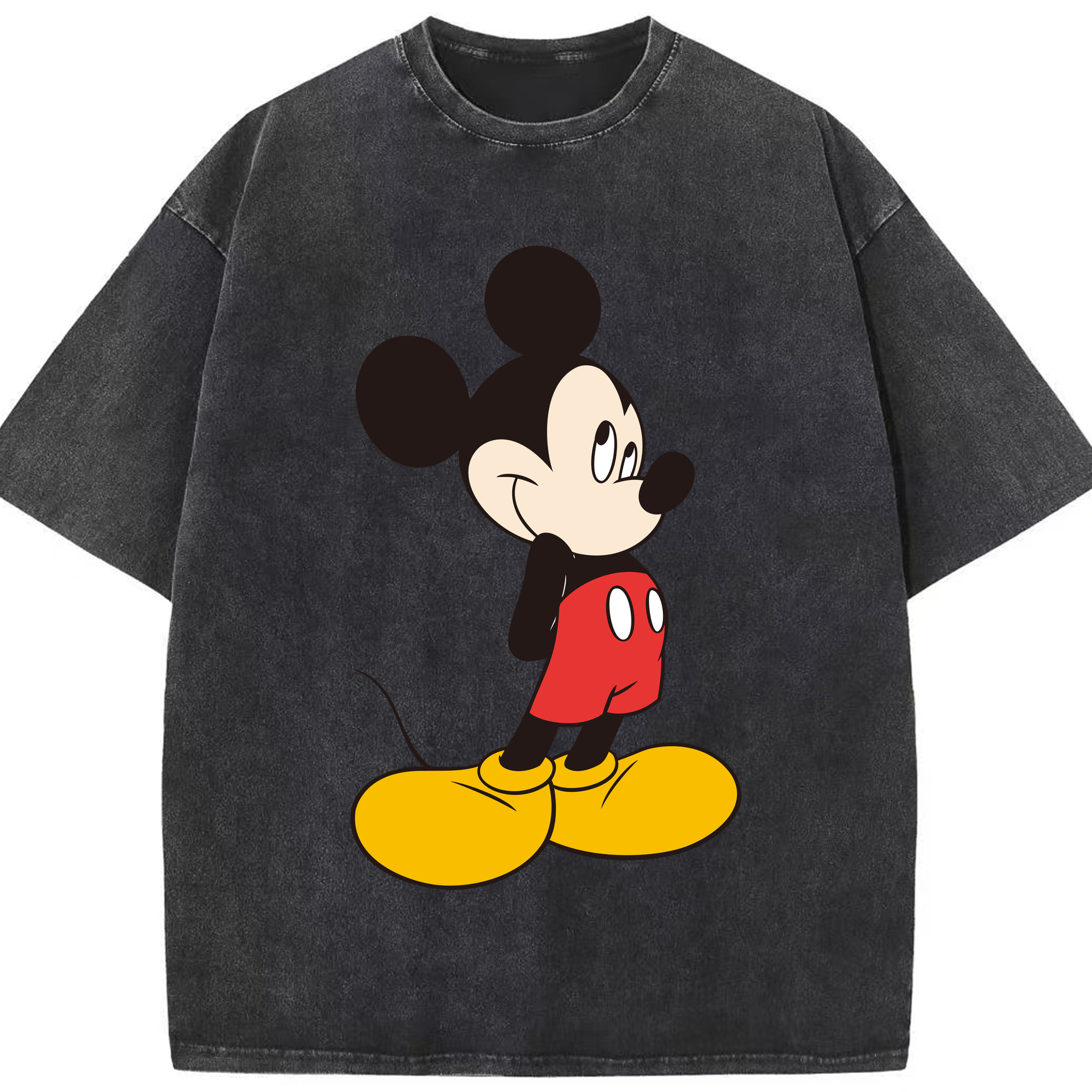 （画像用） ミッキーマウス Mickey Mouse 綿100% ヴィンテージ風 半袖Tシャツ（フロントプリント）