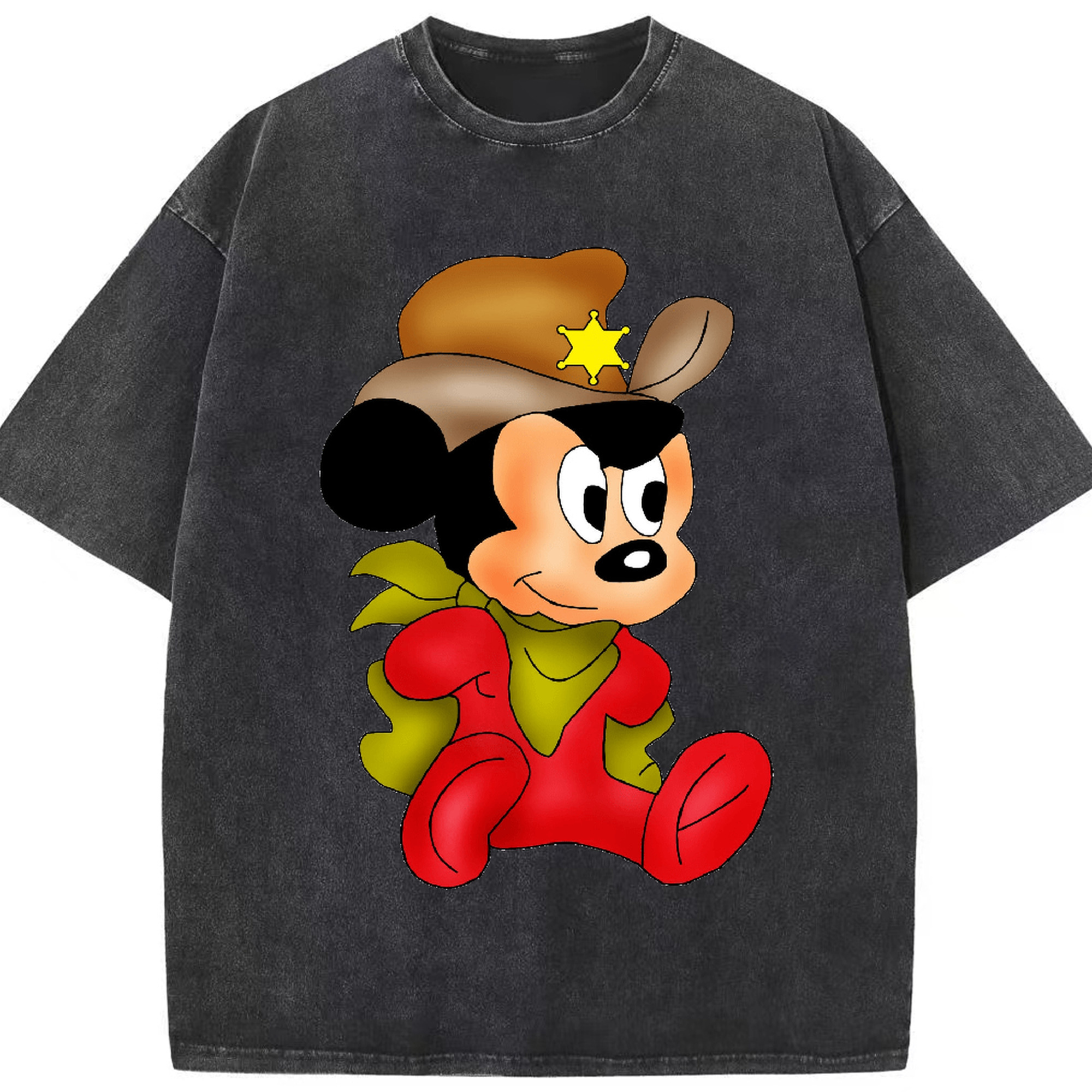 （画像用） ミッキーマウス Mickey Mouse 綿100% ヴィンテージ風 半袖Tシャツ（フロントプリント）