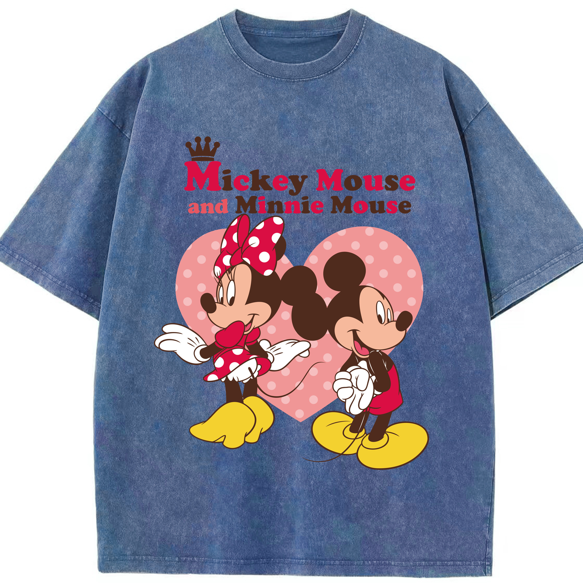 （画像用） ミッキーマウス Mickey Mouse 綿100% ヴィンテージ風 半袖Tシャツ（フロントプリント）