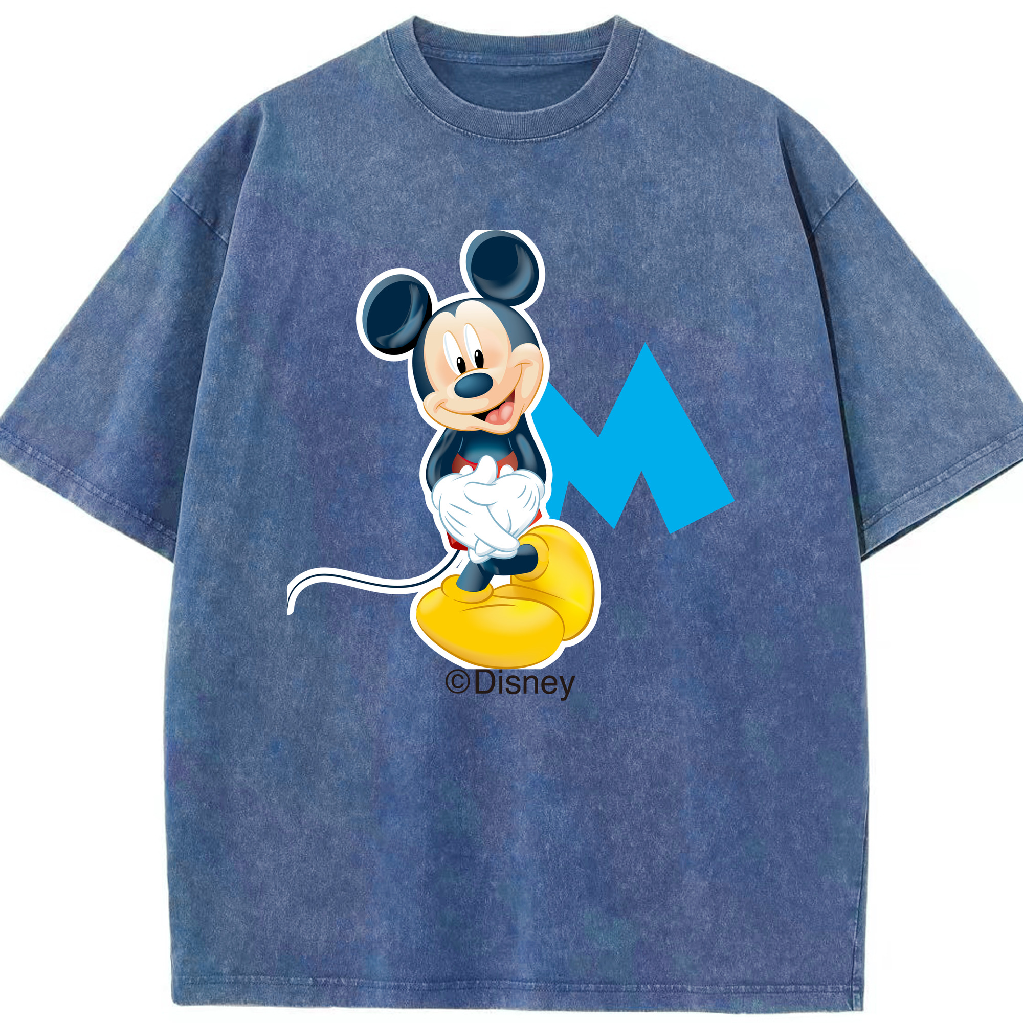 （画像用） ミッキーマウス Mickey Mouse 綿100% ヴィンテージ風 半袖Tシャツ（フロントプリント）
