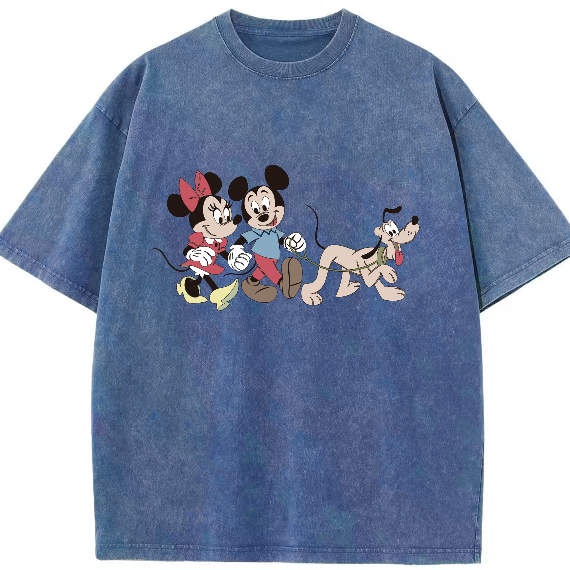 （画像用） ミッキーマウス Mickey Mouse 綿100% ヴィンテージ風 半袖Tシャツ（フロントプリント）