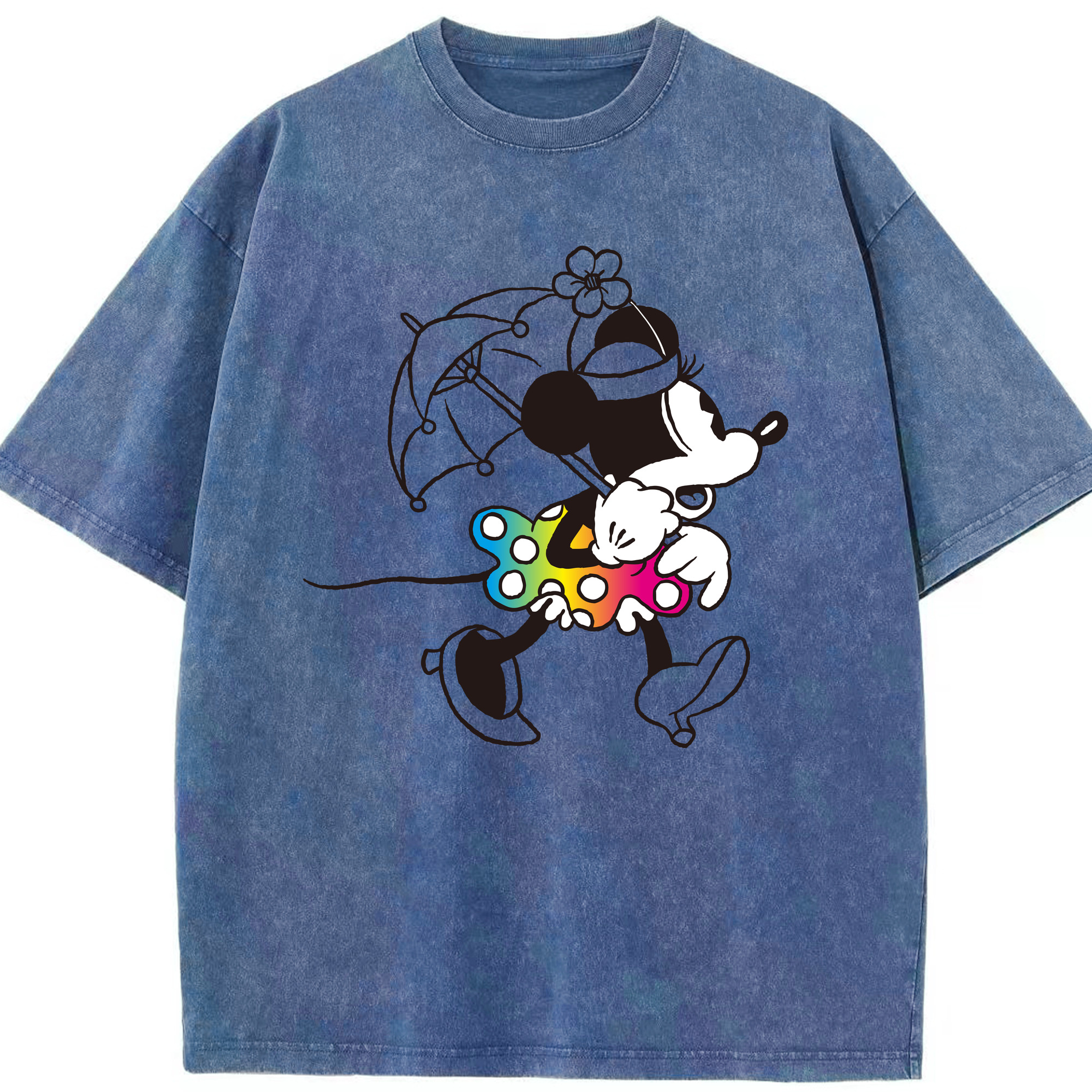 （画像用） ミッキーマウス Mickey Mouse 綿100% ヴィンテージ風 半袖Tシャツ（フロントプリント）