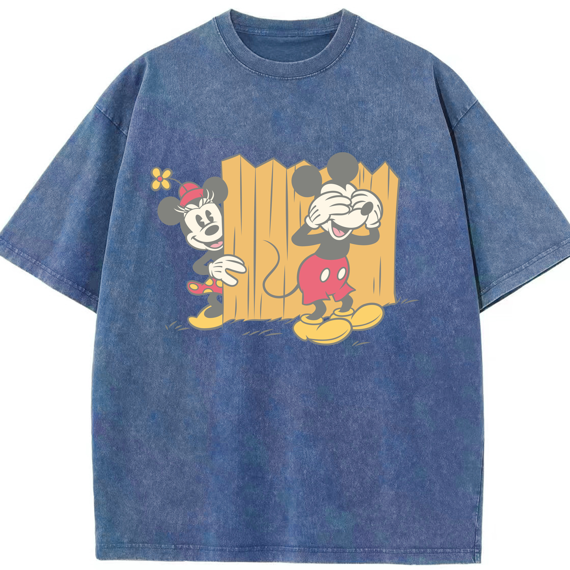 （画像用） ミッキーマウス Mickey Mouse 綿100% ヴィンテージ風 半袖Tシャツ（フロントプリント）