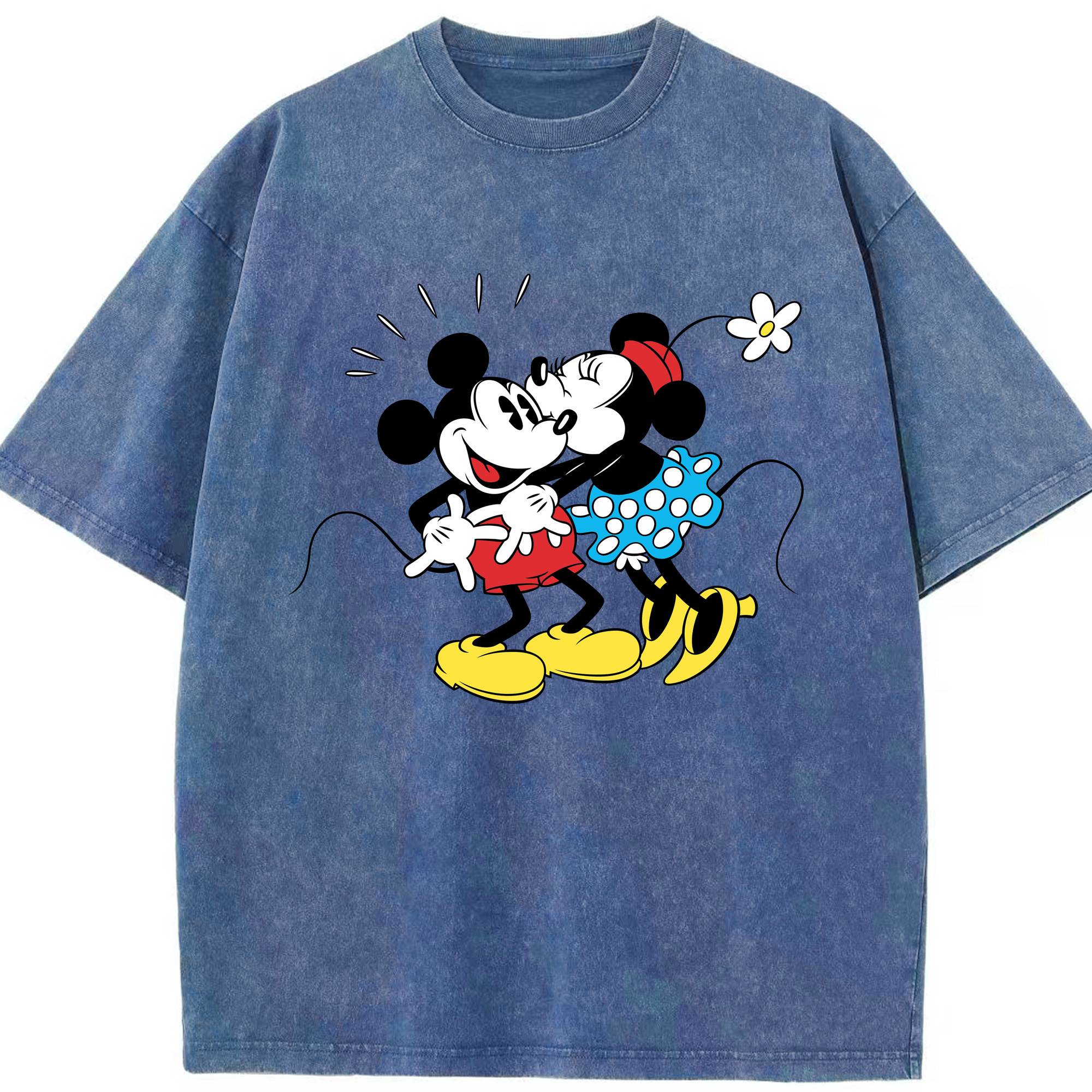 （画像用） ミッキーマウス Mickey Mouse 綿100% ヴィンテージ風 半袖Tシャツ（フロントプリント）