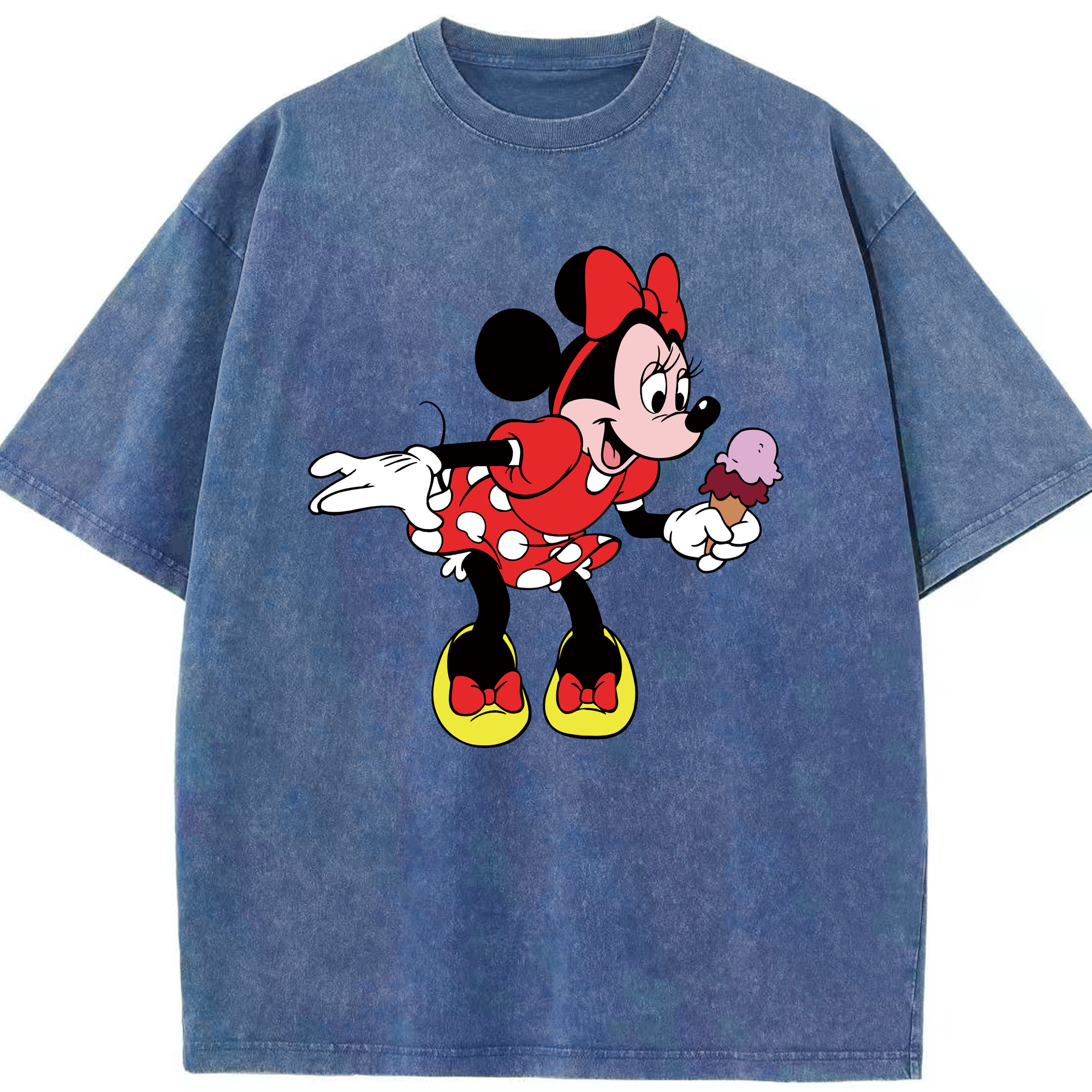 （画像用） ミッキーマウス Mickey Mouse 綿100% ヴィンテージ風 半袖Tシャツ（フロントプリント）