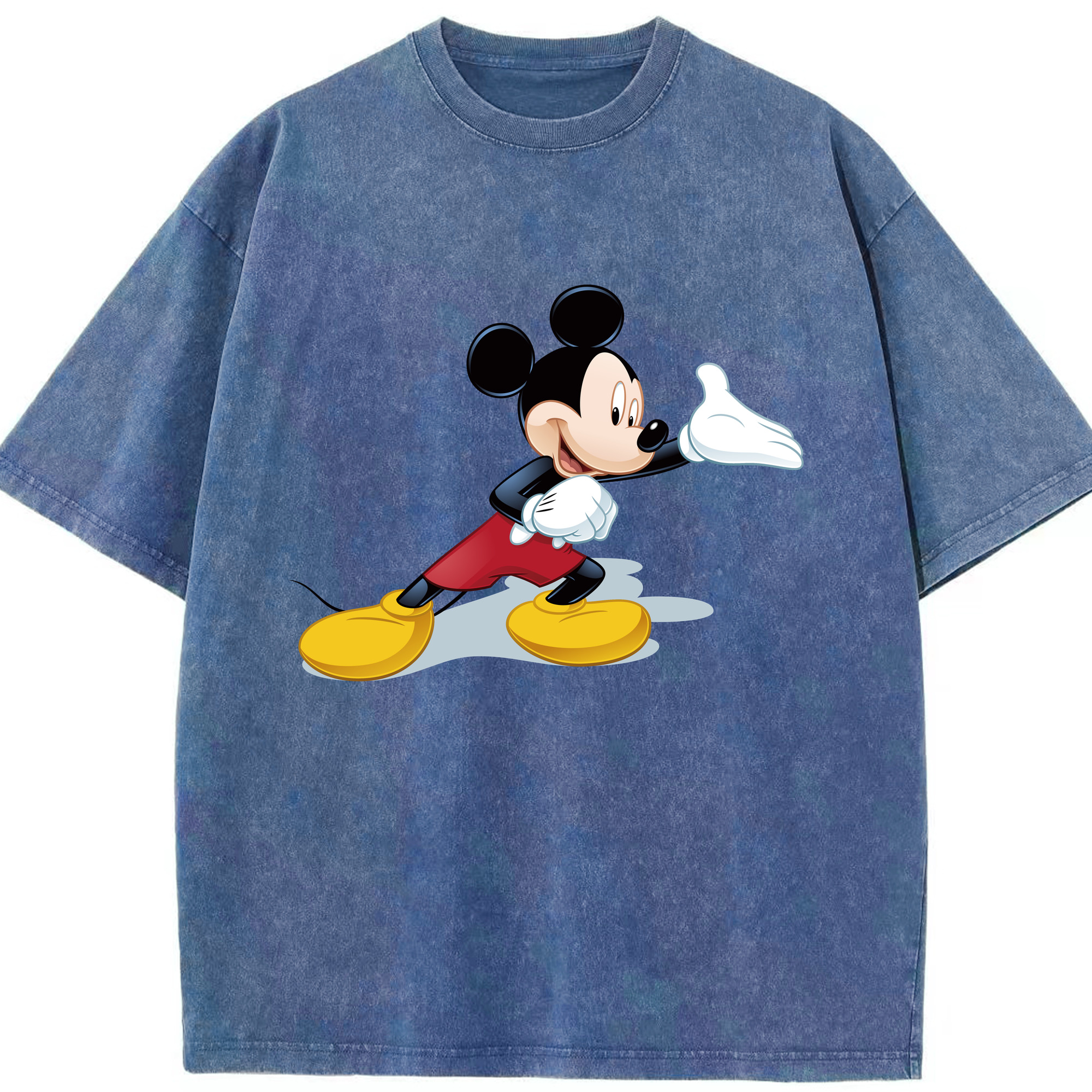 （画像用） ミッキーマウス Mickey Mouse 綿100% ヴィンテージ風 半袖Tシャツ（フロントプリント）