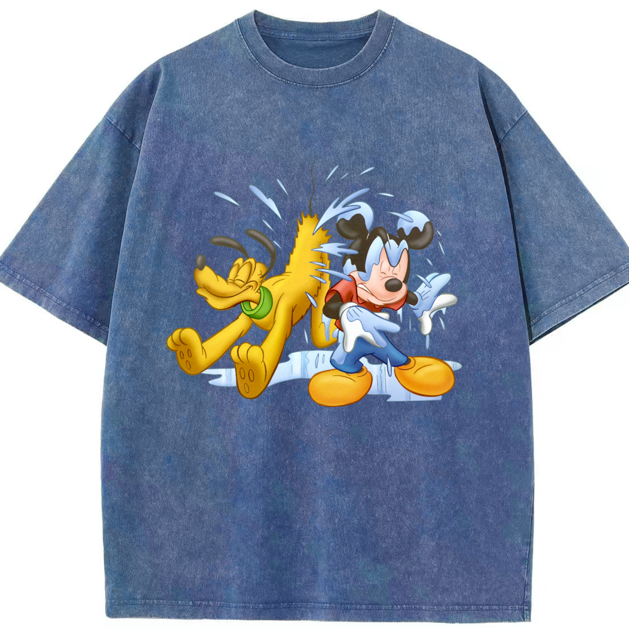 （画像用） ミッキーマウス Mickey Mouse 綿100% ヴィンテージ風 半袖Tシャツ（フロントプリント）