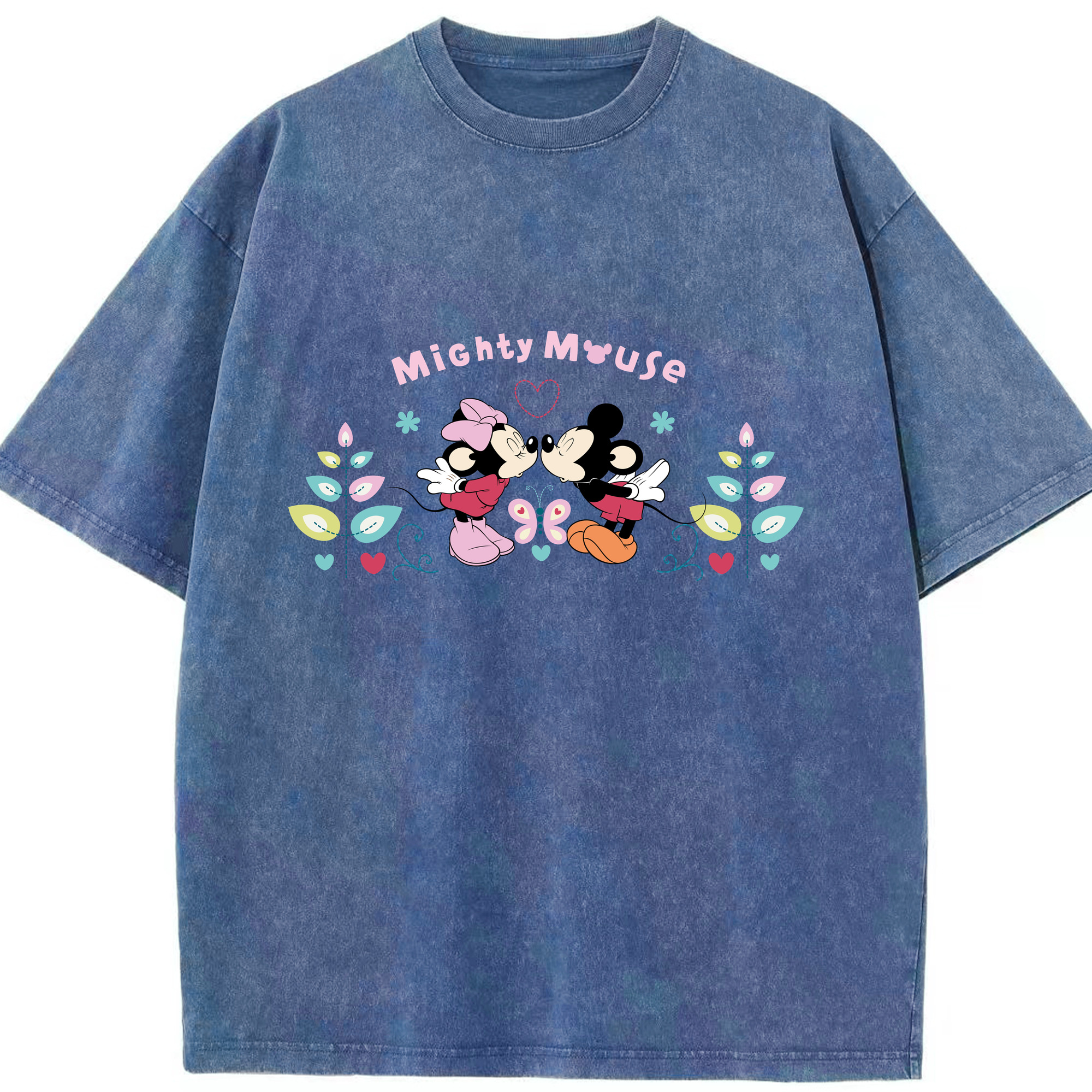 （画像用） ミッキーマウス Mickey Mouse 綿100% ヴィンテージ風 半袖Tシャツ（フロントプリント）