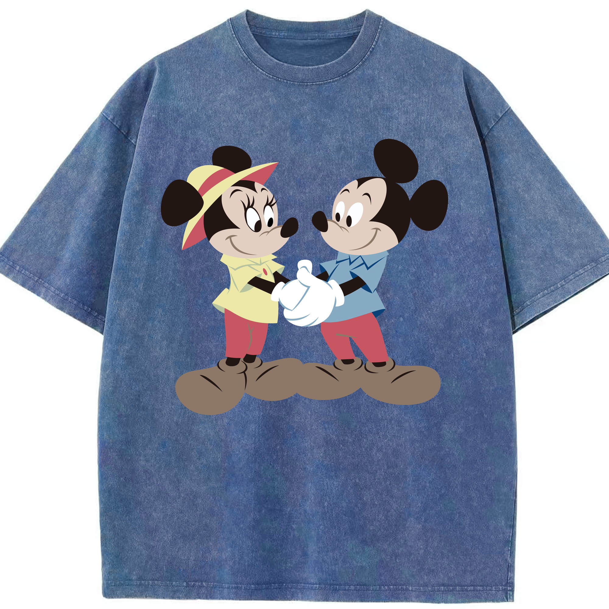 （画像用） ミッキーマウス Mickey Mouse 綿100% ヴィンテージ風 半袖Tシャツ（フロントプリント）