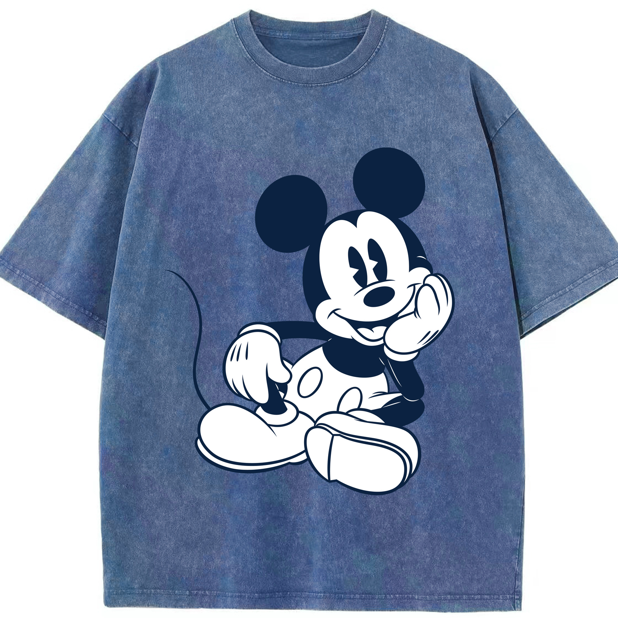 （画像用） ミッキーマウス Mickey Mouse 綿100% ヴィンテージ風 半袖Tシャツ（フロントプリント）