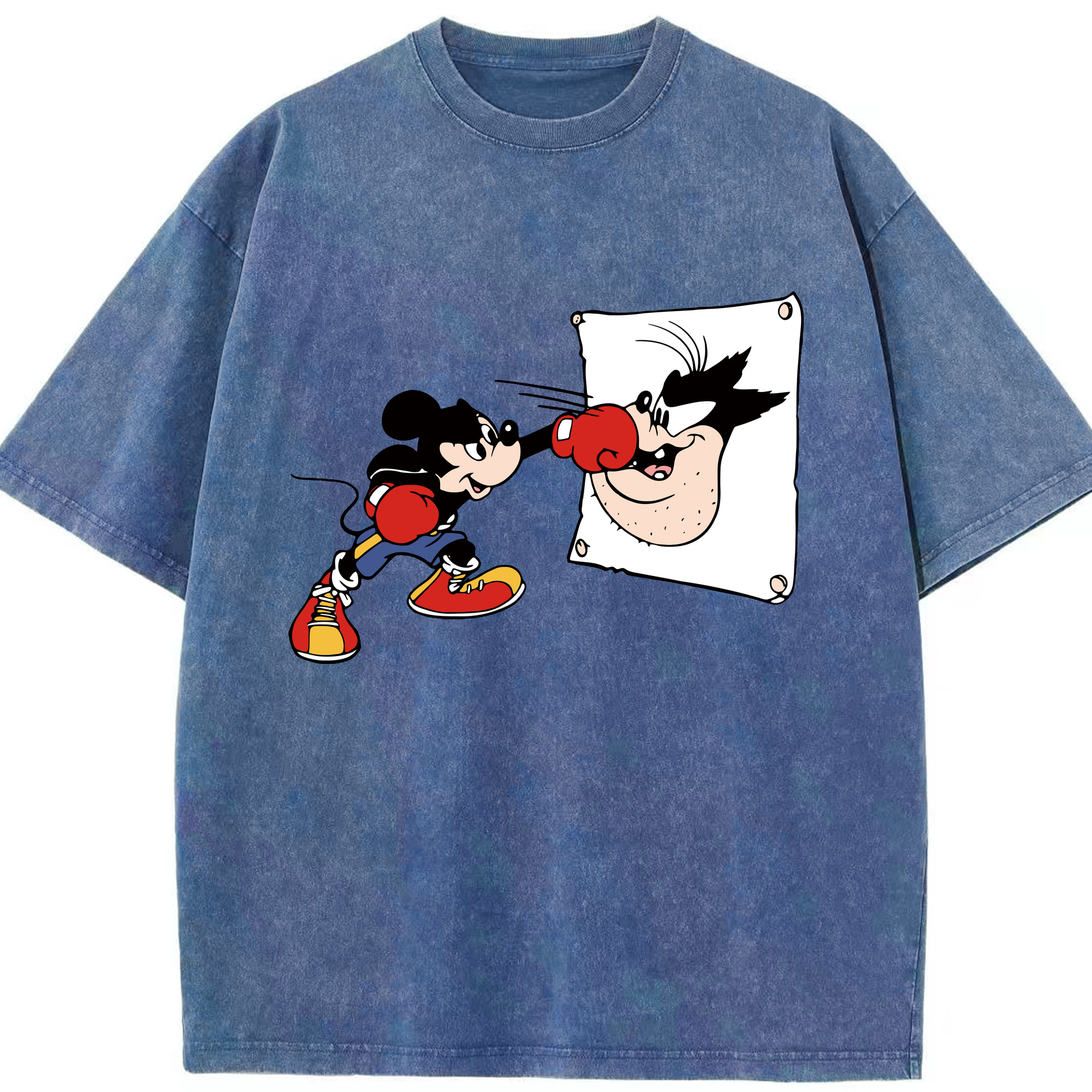（画像用） ミッキーマウス Mickey Mouse 綿100% ヴィンテージ風 半袖Tシャツ（フロントプリント）