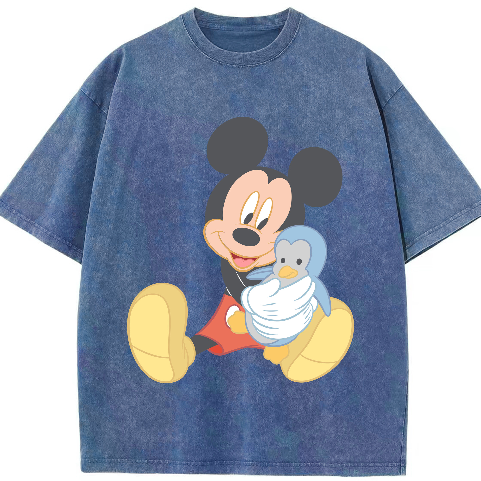 （画像用） ミッキーマウス Mickey Mouse 綿100% ヴィンテージ風 半袖Tシャツ（フロントプリント）