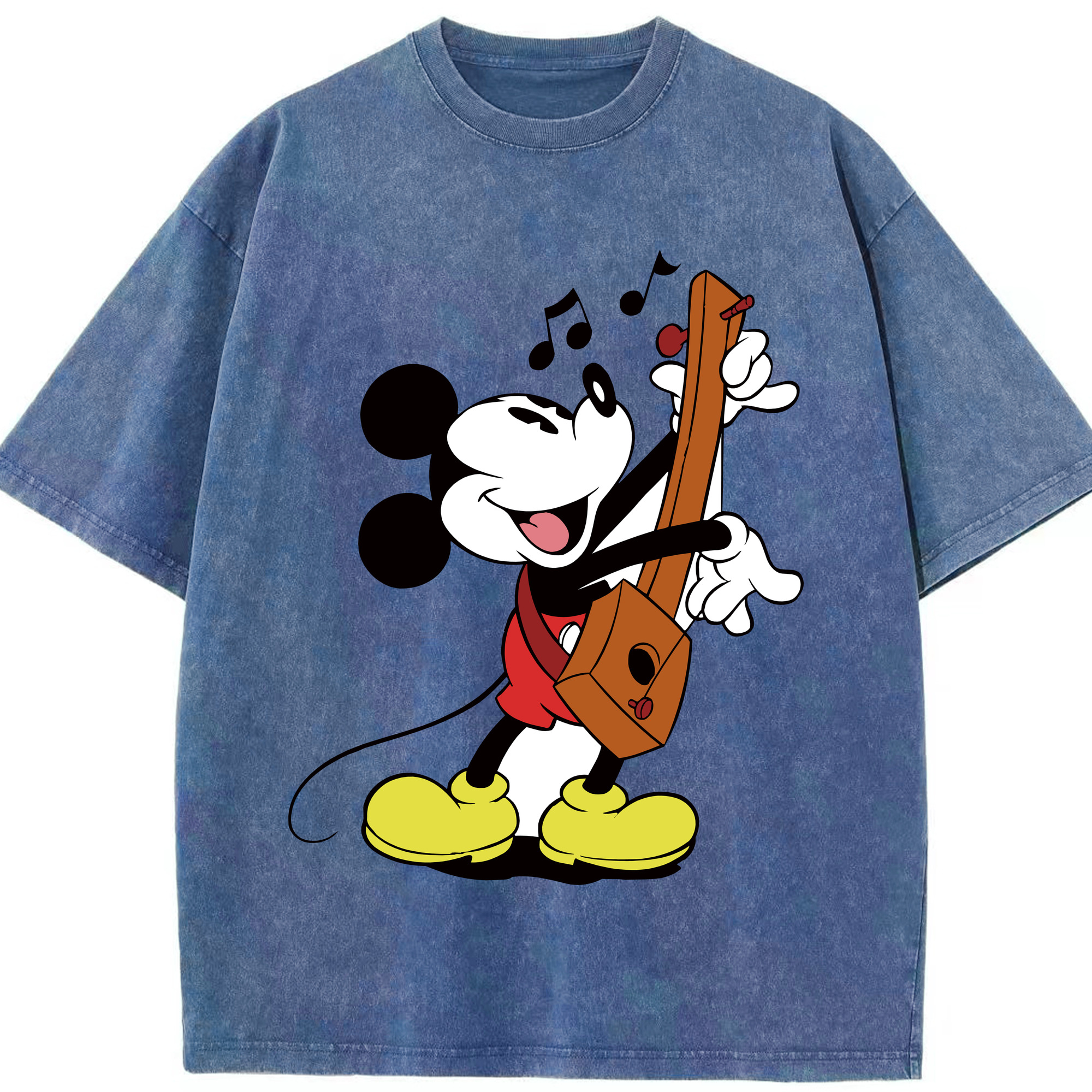（画像用） ミッキーマウス Mickey Mouse 綿100% ヴィンテージ風 半袖Tシャツ（フロントプリント）