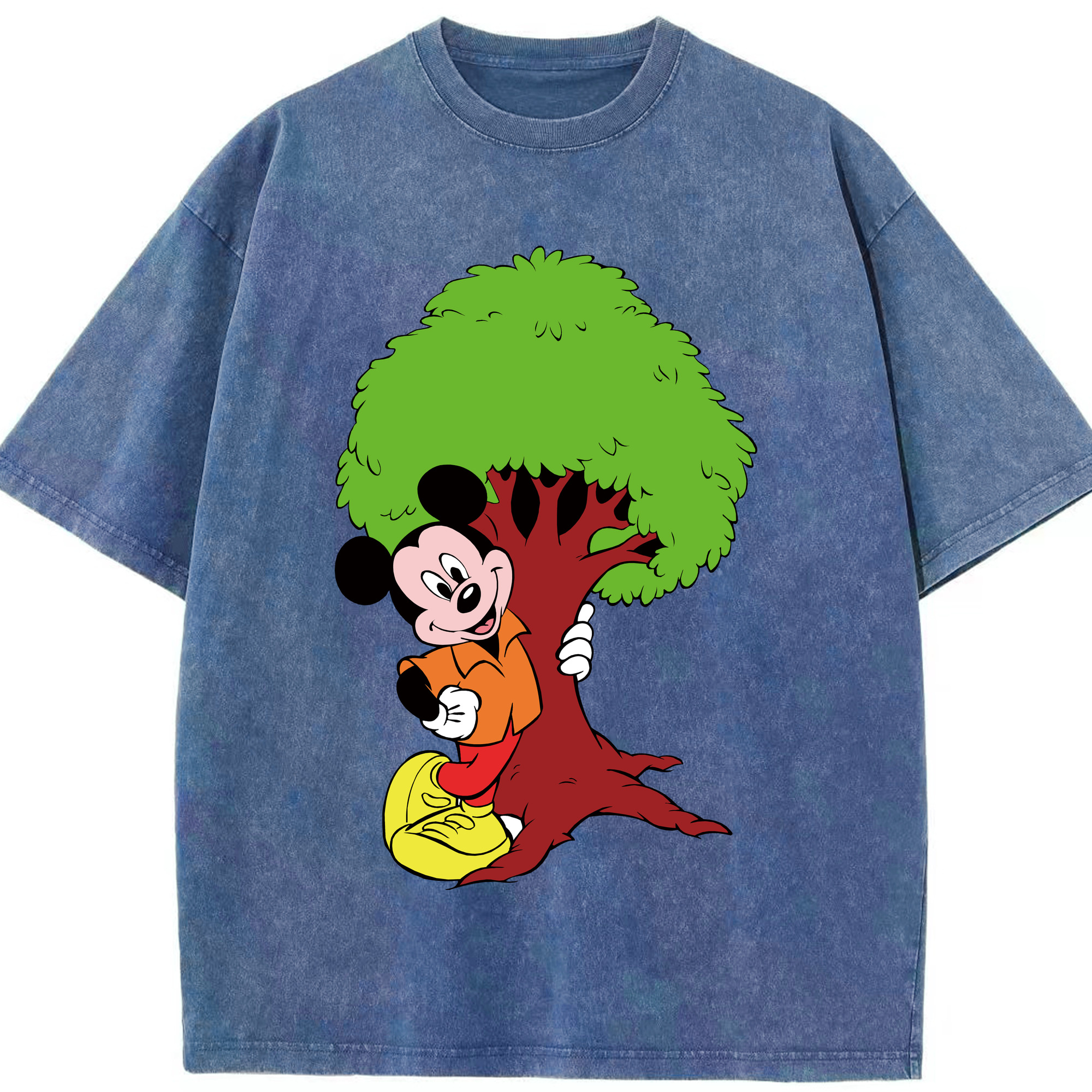 （画像用） ミッキーマウス Mickey Mouse 綿100% ヴィンテージ風 半袖Tシャツ（フロントプリント）