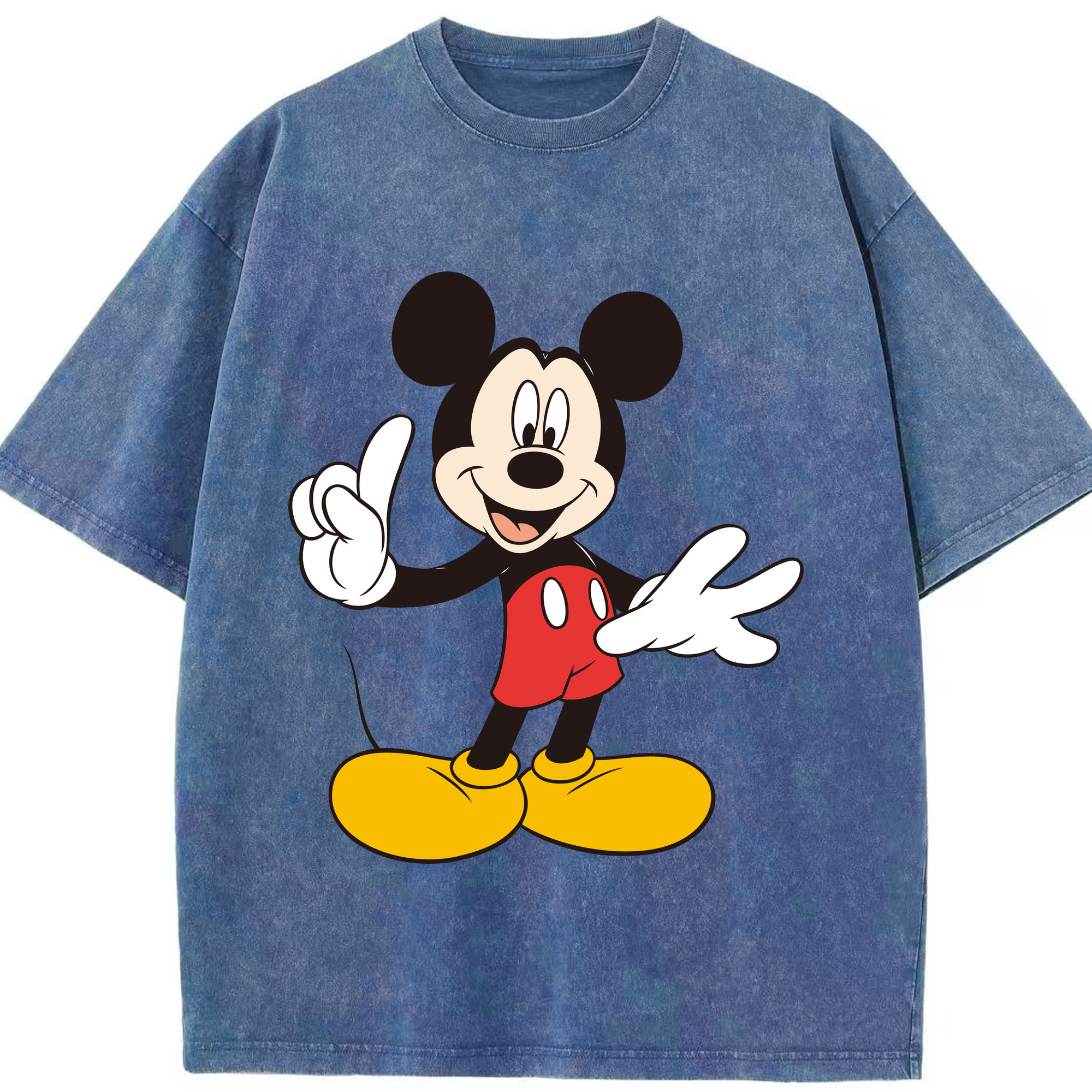 （画像用） ミッキーマウス Mickey Mouse 綿100% ヴィンテージ風 半袖Tシャツ（フロントプリント）