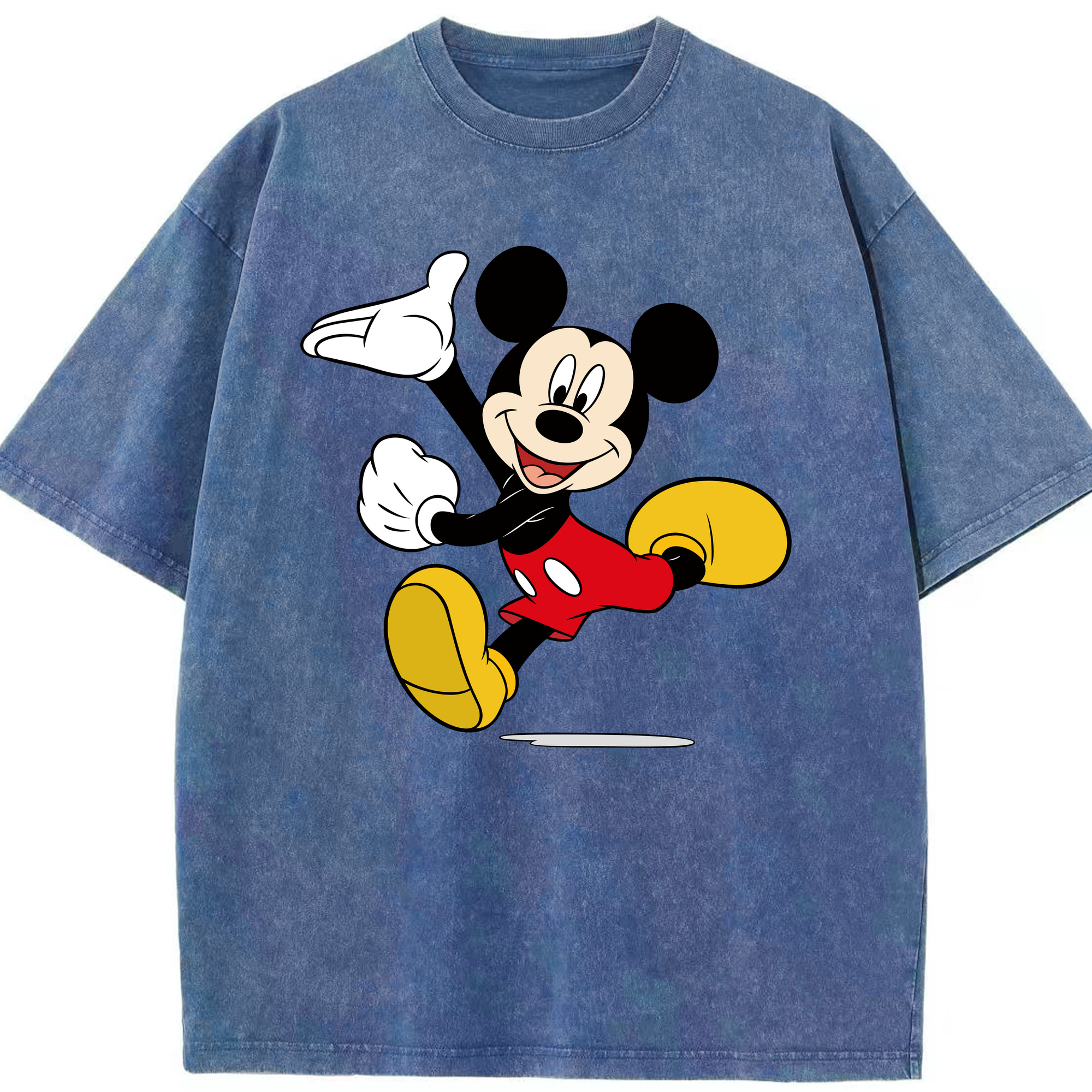 （画像用） ミッキーマウス Mickey Mouse 綿100% ヴィンテージ風 半袖Tシャツ（フロントプリント）