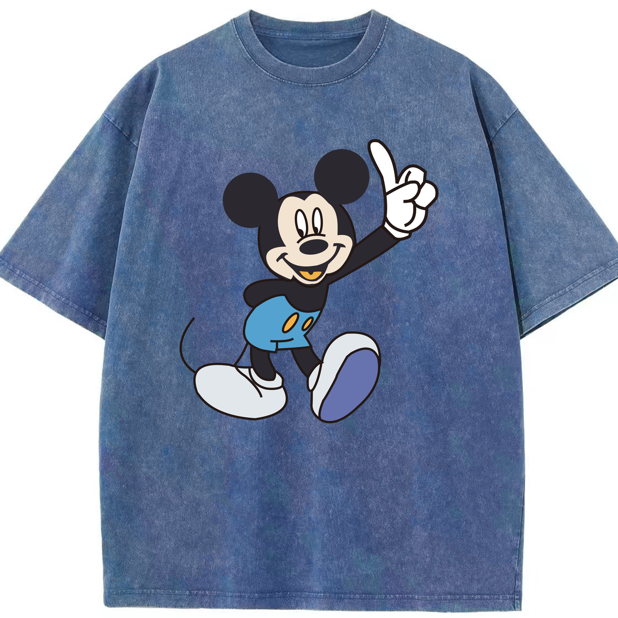 （画像用） ミッキーマウス Mickey Mouse 綿100% ヴィンテージ風 半袖Tシャツ（フロントプリント）