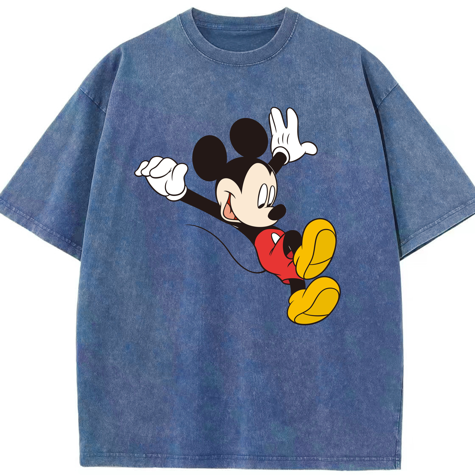 （画像用） ミッキーマウス Mickey Mouse 綿100% ヴィンテージ風 半袖Tシャツ（フロントプリント）