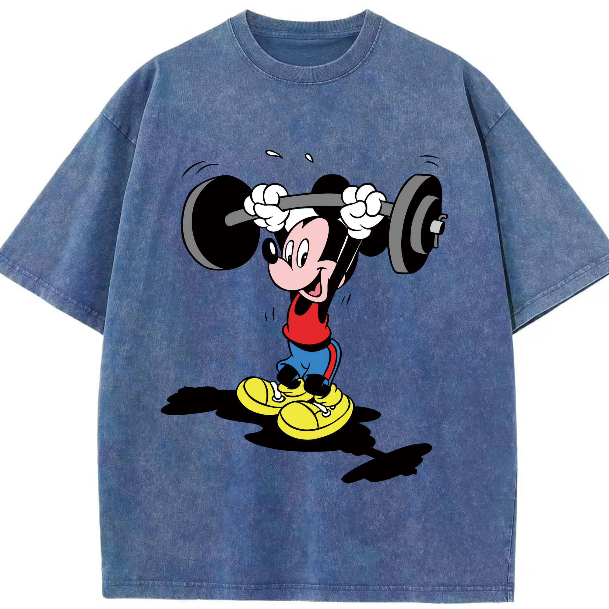 （画像用） ミッキーマウス Mickey Mouse 綿100% ヴィンテージ風 半袖Tシャツ（フロントプリント）