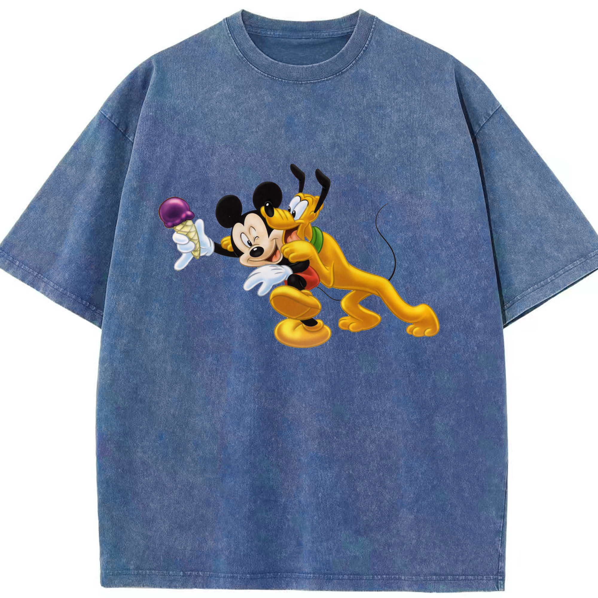 （画像用） ミッキーマウス Mickey Mouse 綿100% ヴィンテージ風 半袖Tシャツ（フロントプリント）