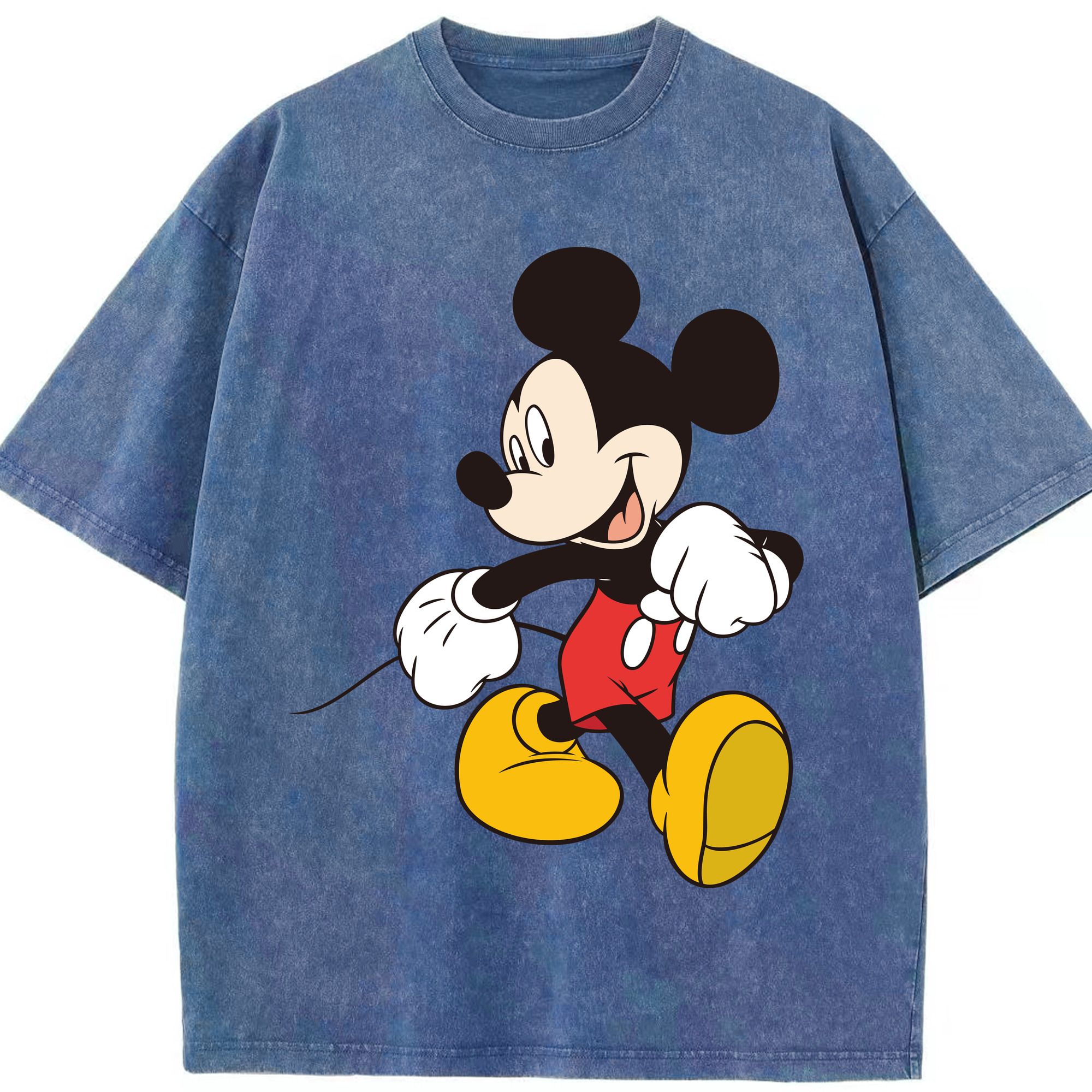 （画像用） ミッキーマウス Mickey Mouse 綿100% ヴィンテージ風 半袖Tシャツ（フロントプリント）