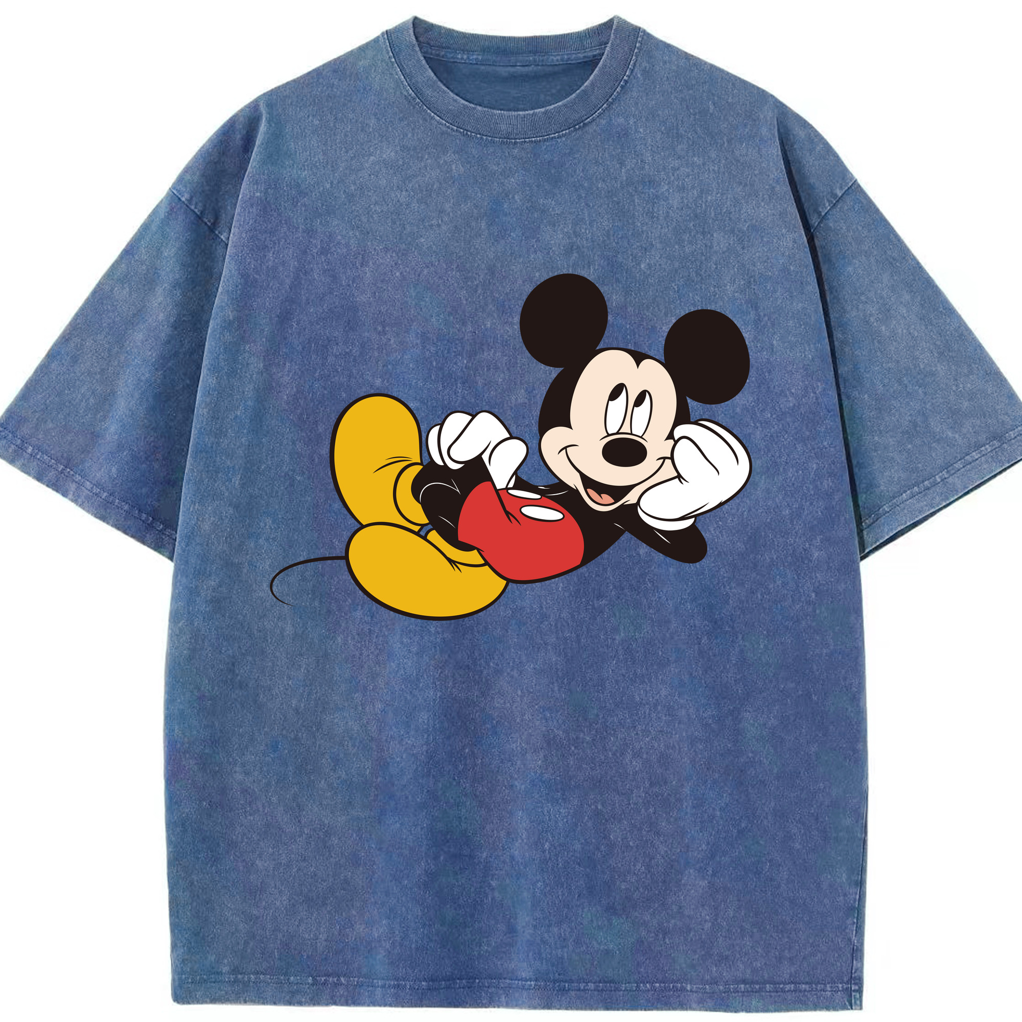 （画像用） ミッキーマウス Mickey Mouse 綿100% ヴィンテージ風 半袖Tシャツ（フロントプリント）