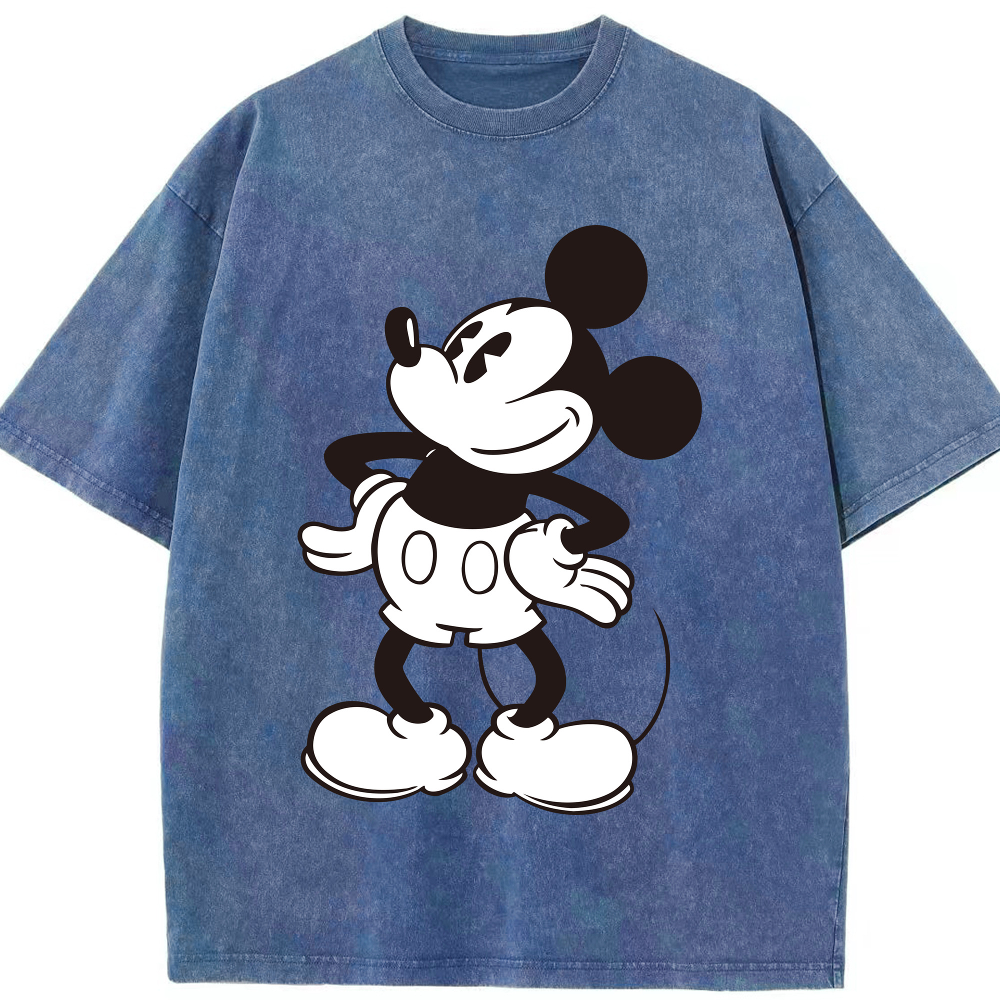 （画像用） ミッキーマウス Mickey Mouse 綿100% ヴィンテージ風 半袖Tシャツ（フロントプリント）