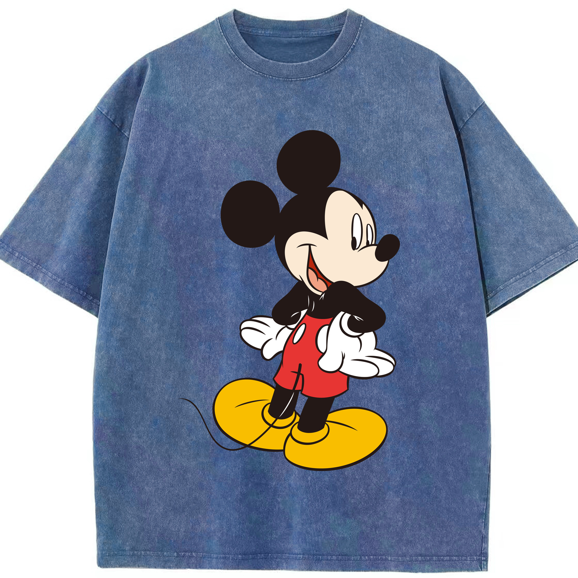 （画像用） ミッキーマウス Mickey Mouse 綿100% ヴィンテージ風 半袖Tシャツ（フロントプリント）