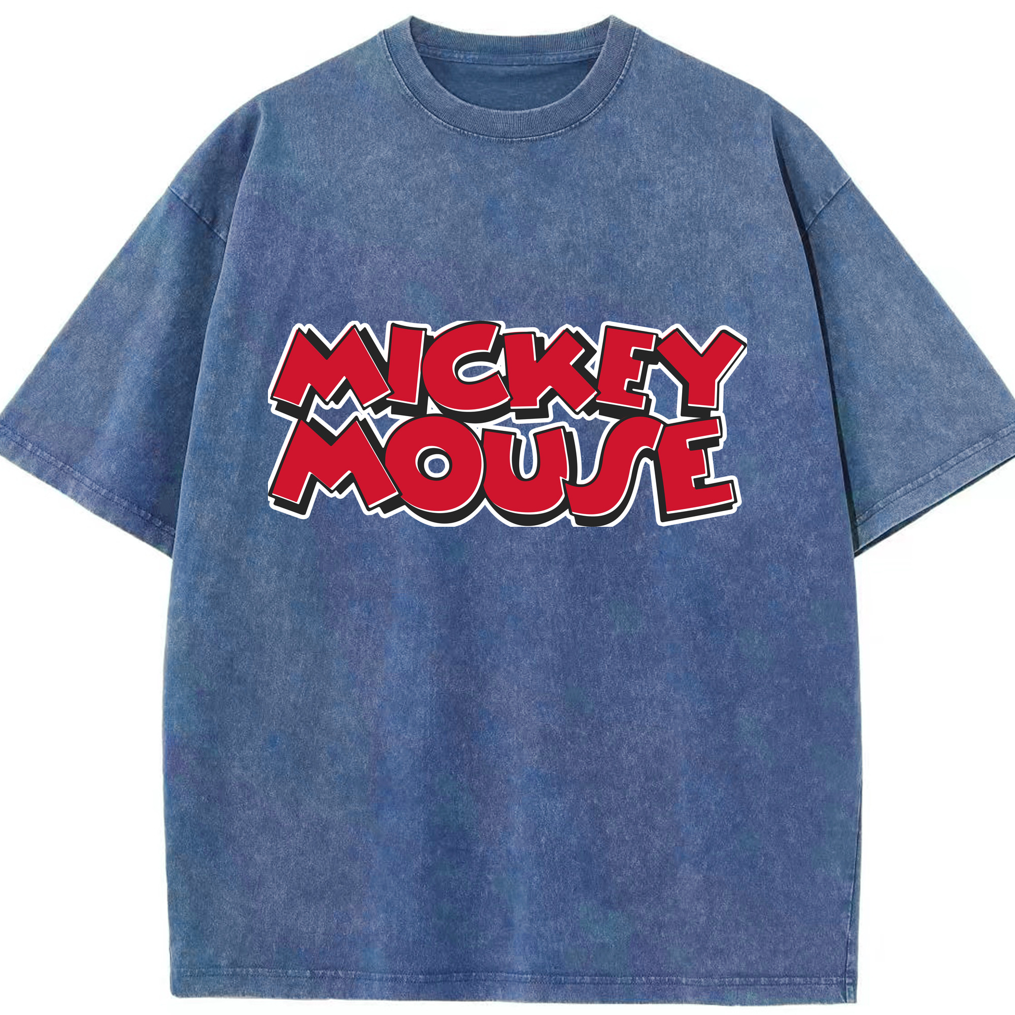 （画像用） ミッキーマウス Mickey Mouse 綿100% ヴィンテージ風 半袖Tシャツ（フロントプリント）