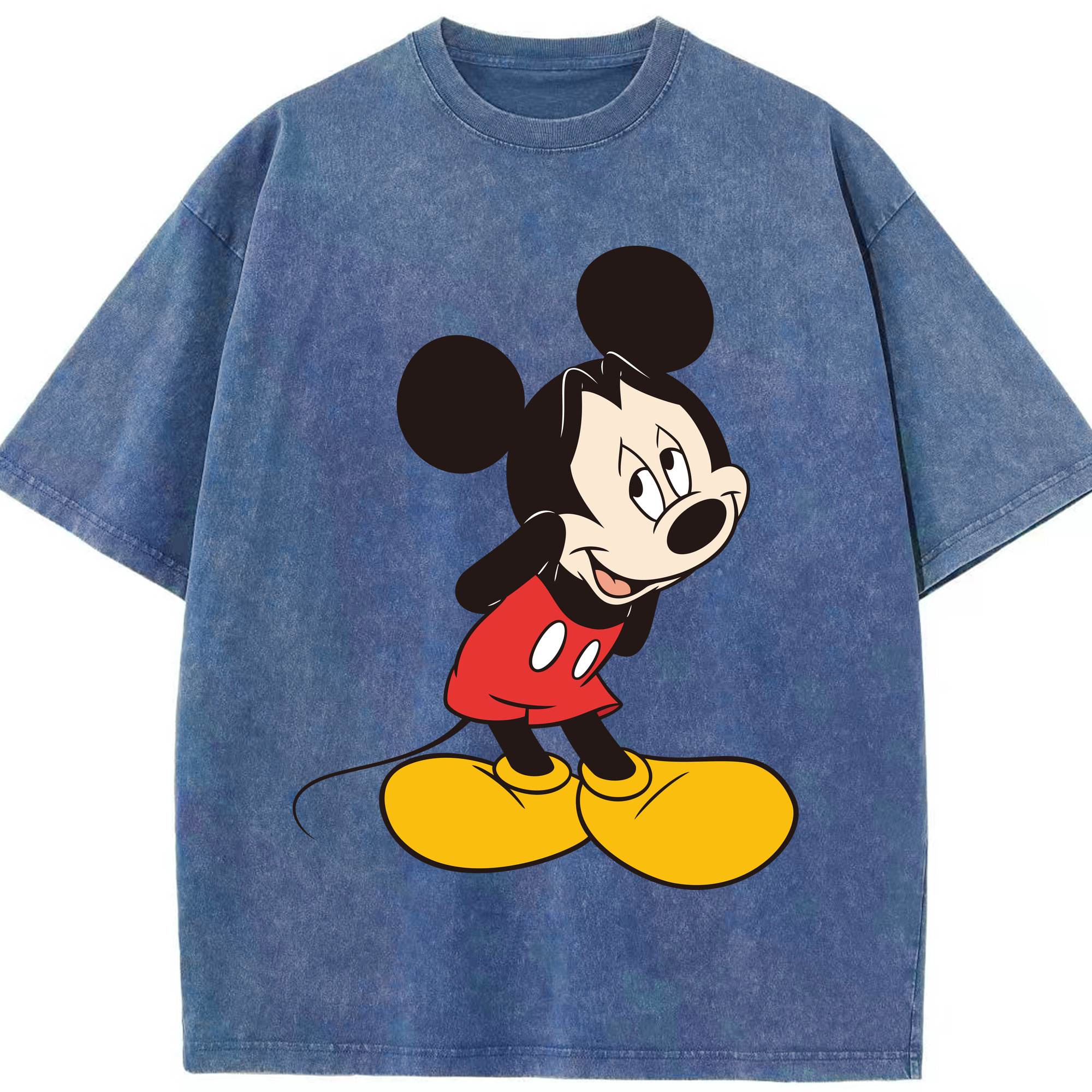 （画像用） ミッキーマウス Mickey Mouse 綿100% ヴィンテージ風 半袖Tシャツ（フロントプリント）