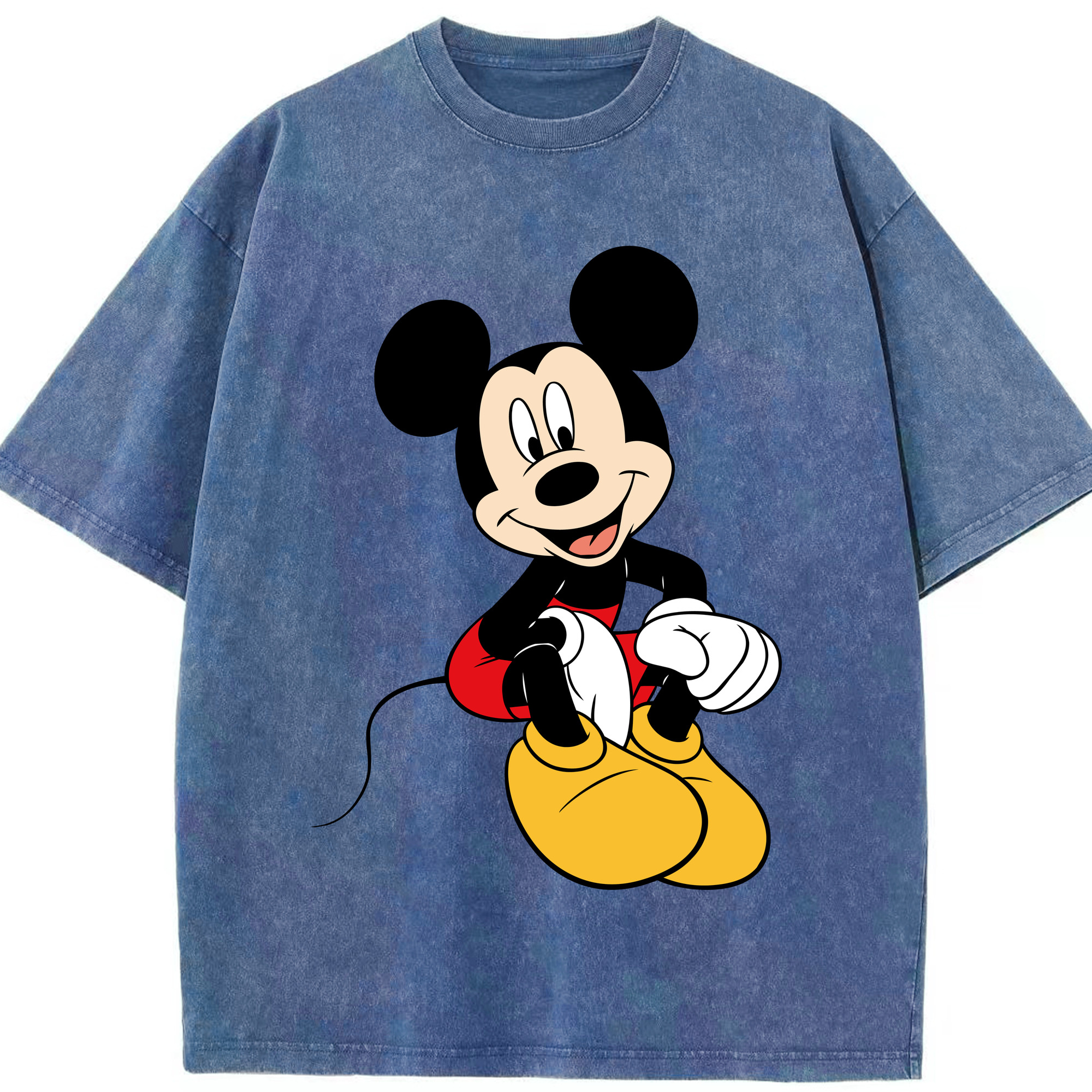 （画像用） ミッキーマウス Mickey Mouse 綿100% ヴィンテージ風 半袖Tシャツ（フロントプリント）