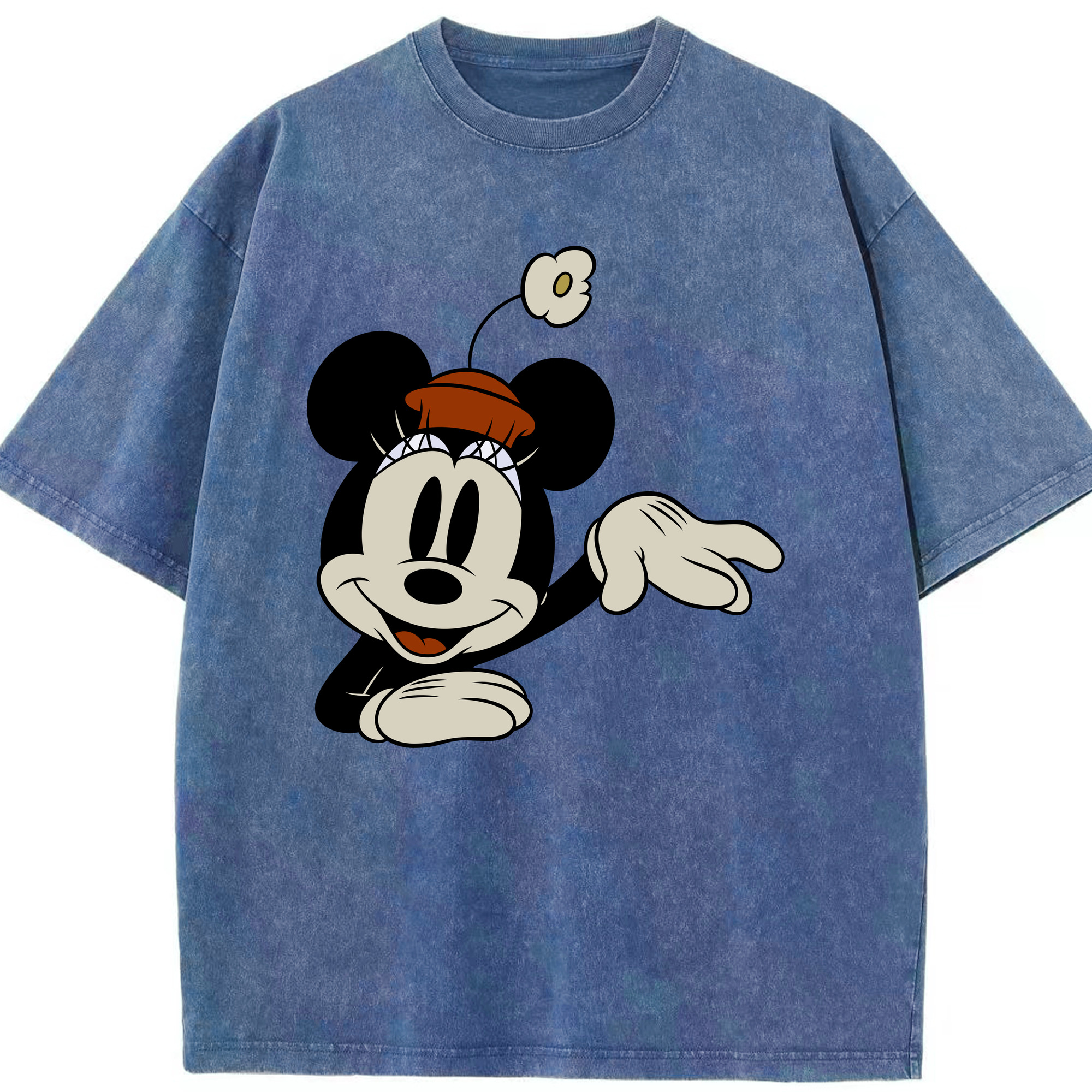 （画像用） ミッキーマウス Mickey Mouse 綿100% ヴィンテージ風 半袖Tシャツ（フロントプリント）
