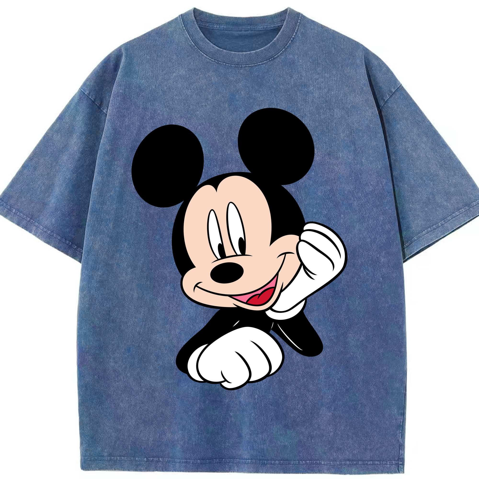 （画像用） ミッキーマウス Mickey Mouse 綿100% ヴィンテージ風 半袖Tシャツ（フロントプリント）
