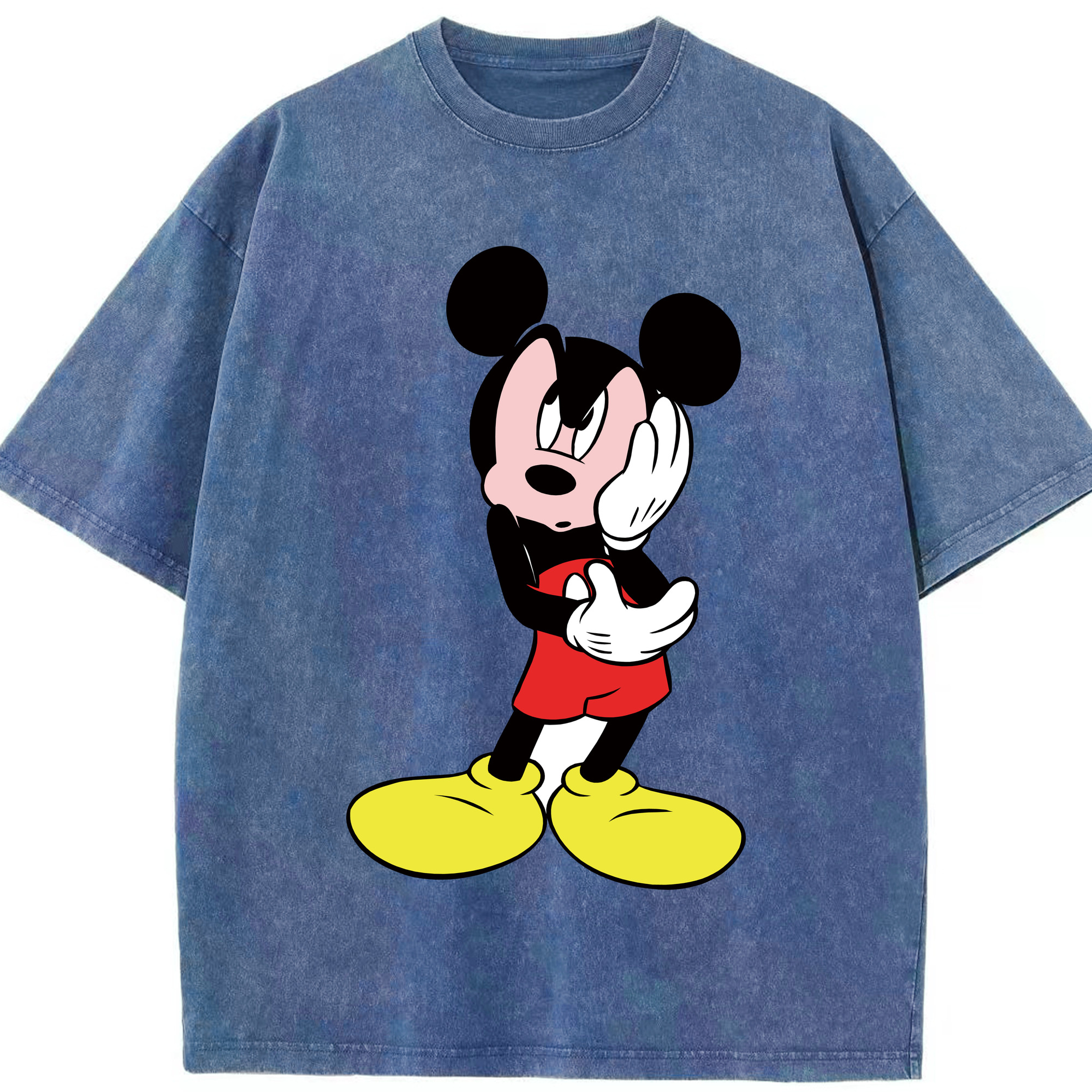 （画像用） ミッキーマウス Mickey Mouse 綿100% ヴィンテージ風 半袖Tシャツ（フロントプリント）