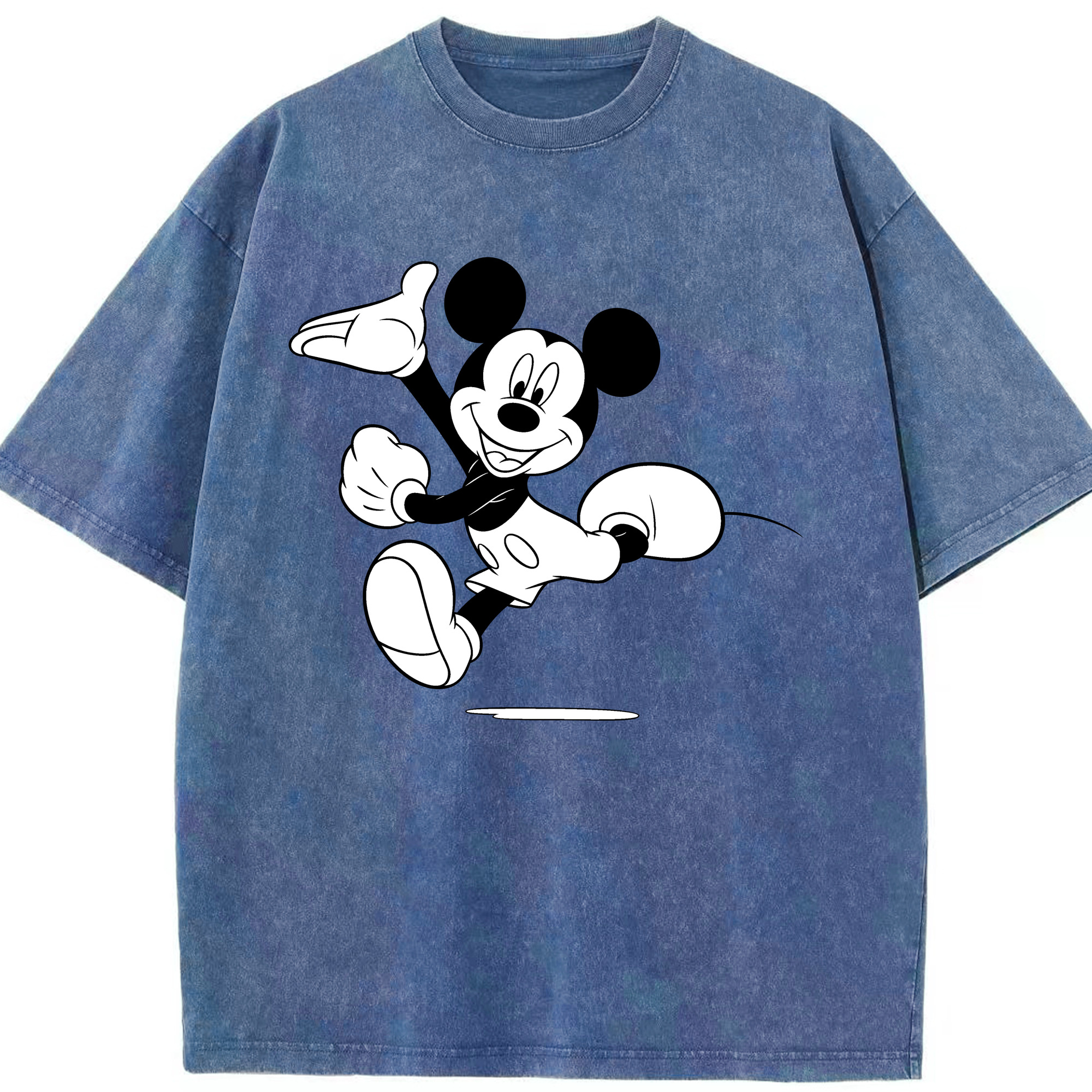 （画像用） ミッキーマウス Mickey Mouse 綿100% ヴィンテージ風 半袖Tシャツ（フロントプリント）