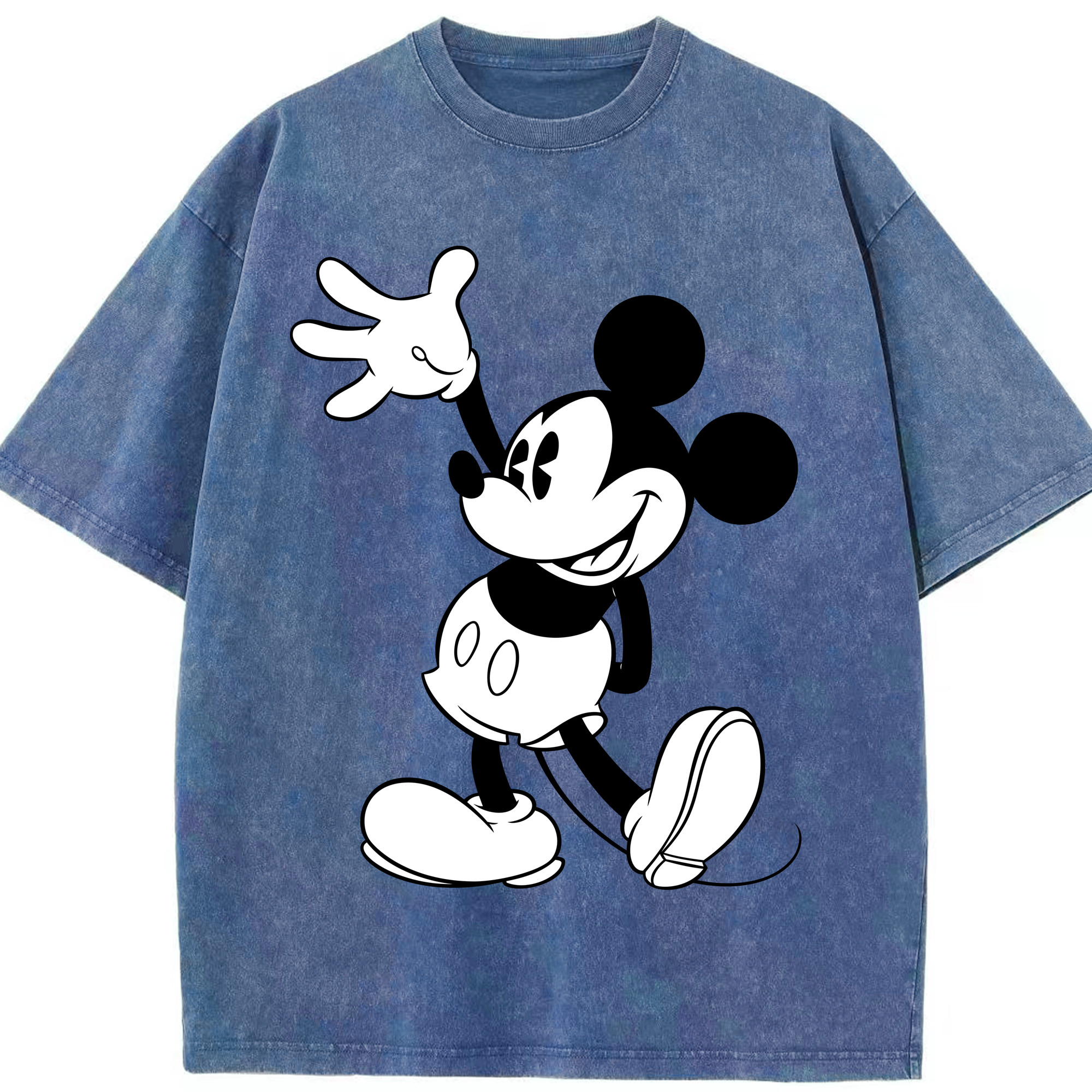 （画像用） ミッキーマウス Mickey Mouse 綿100% ヴィンテージ風 半袖Tシャツ（フロントプリント）